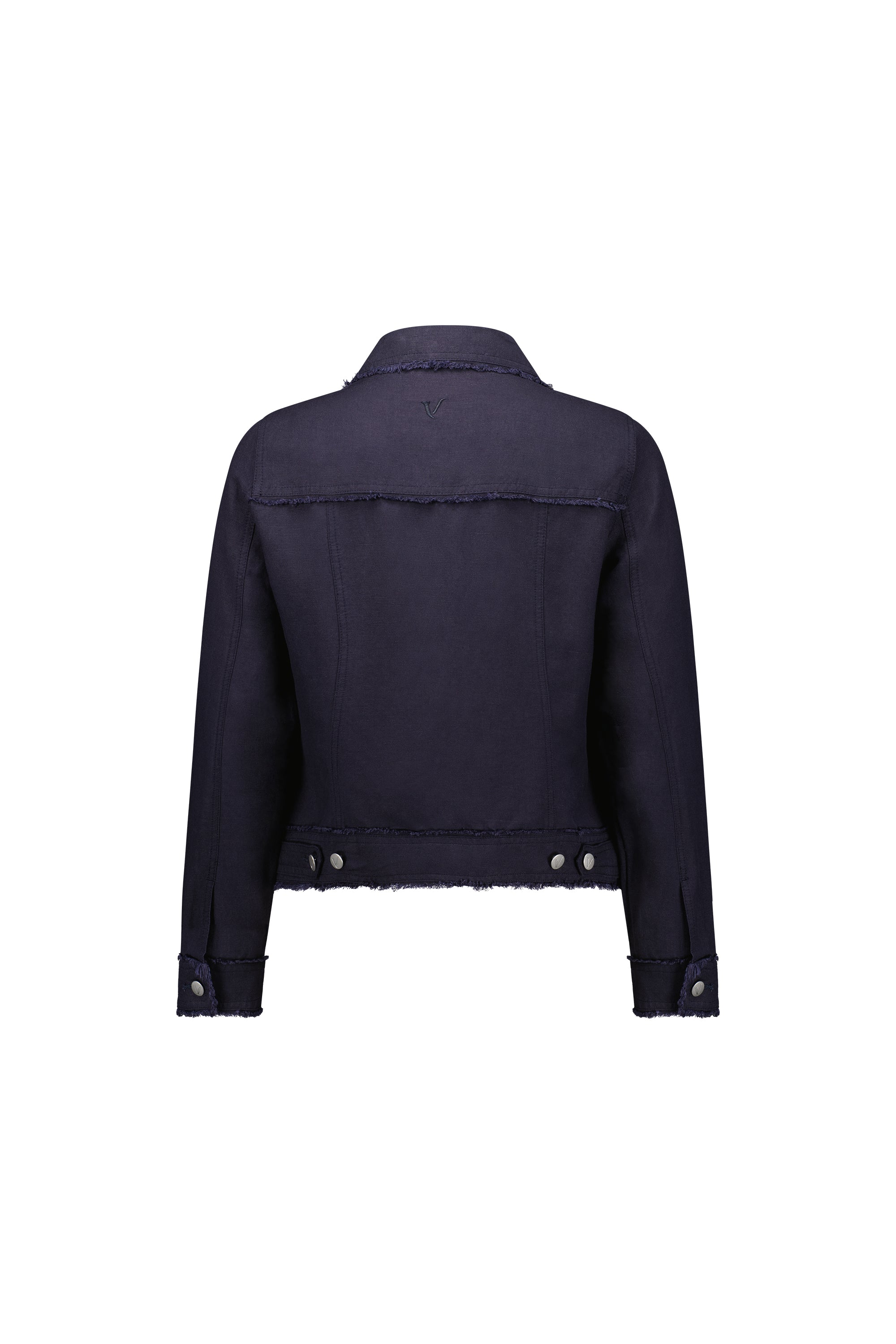 2026A Linen Jacket with Frayed Seams
