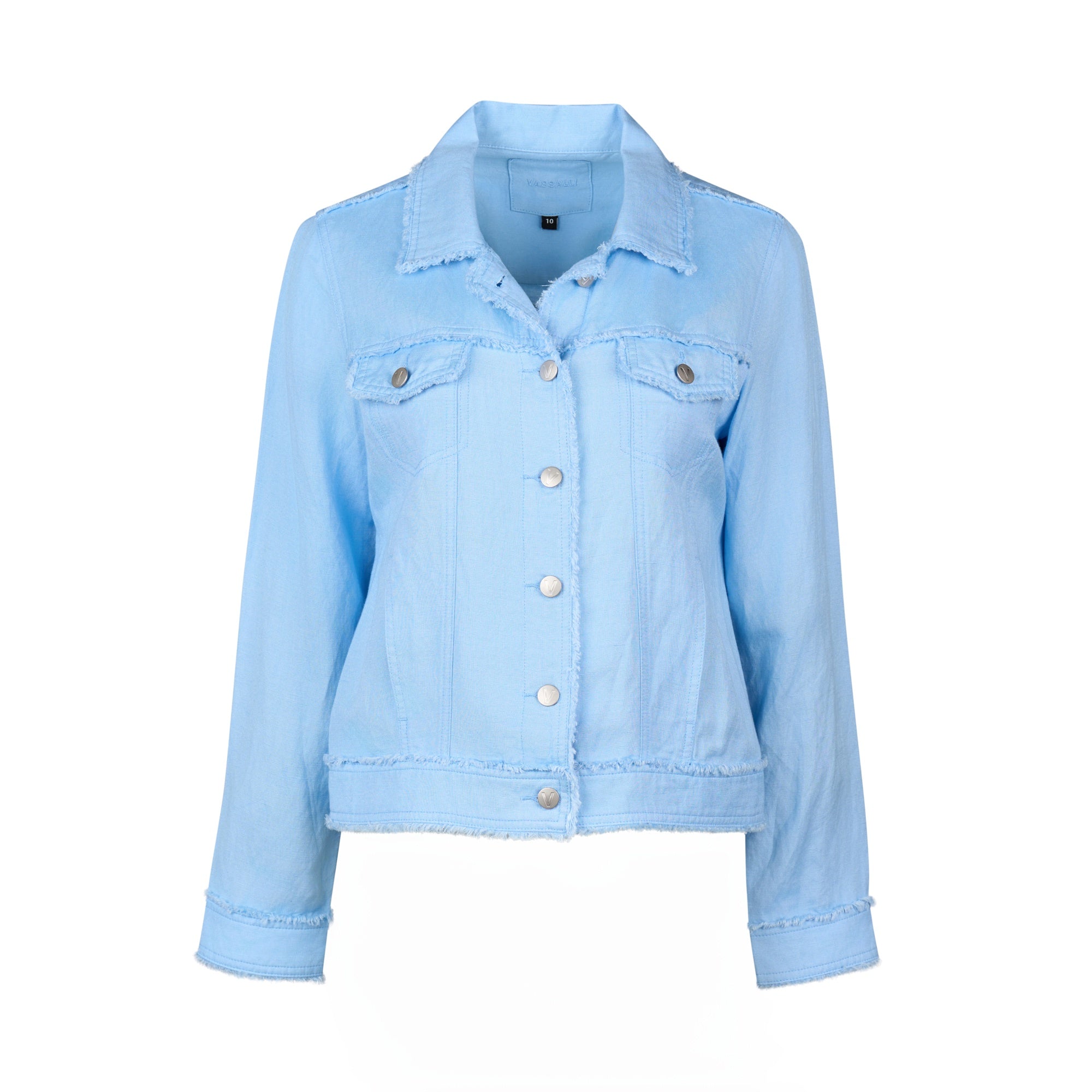 2026A Linen Jacket with Frayed Seams