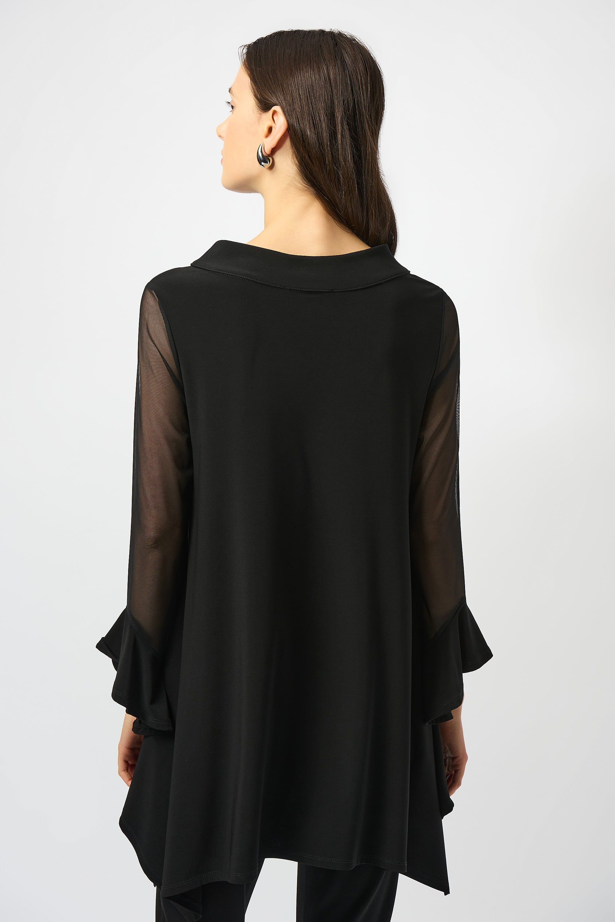 Silky Knit and Mesh Handerkerchief Tunic