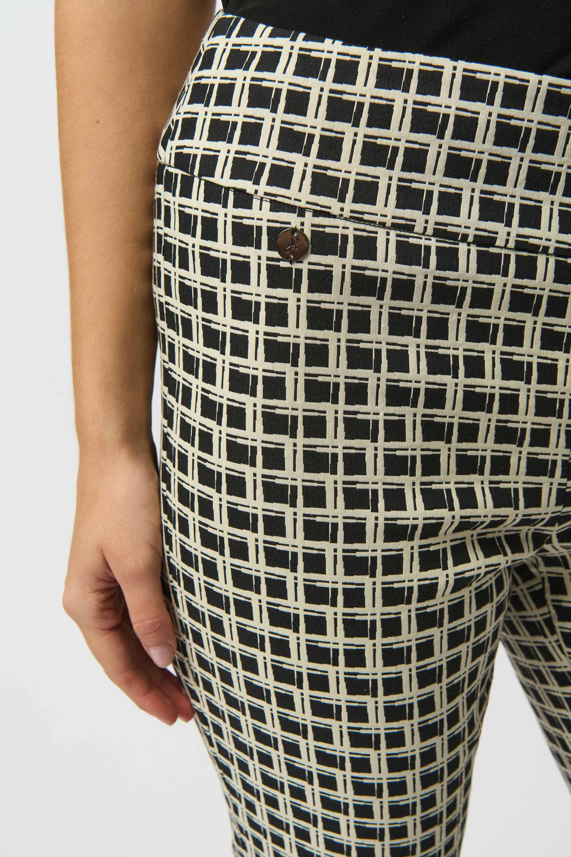 Jacquard Geometric Print Straight Pull-On Pants - 253098