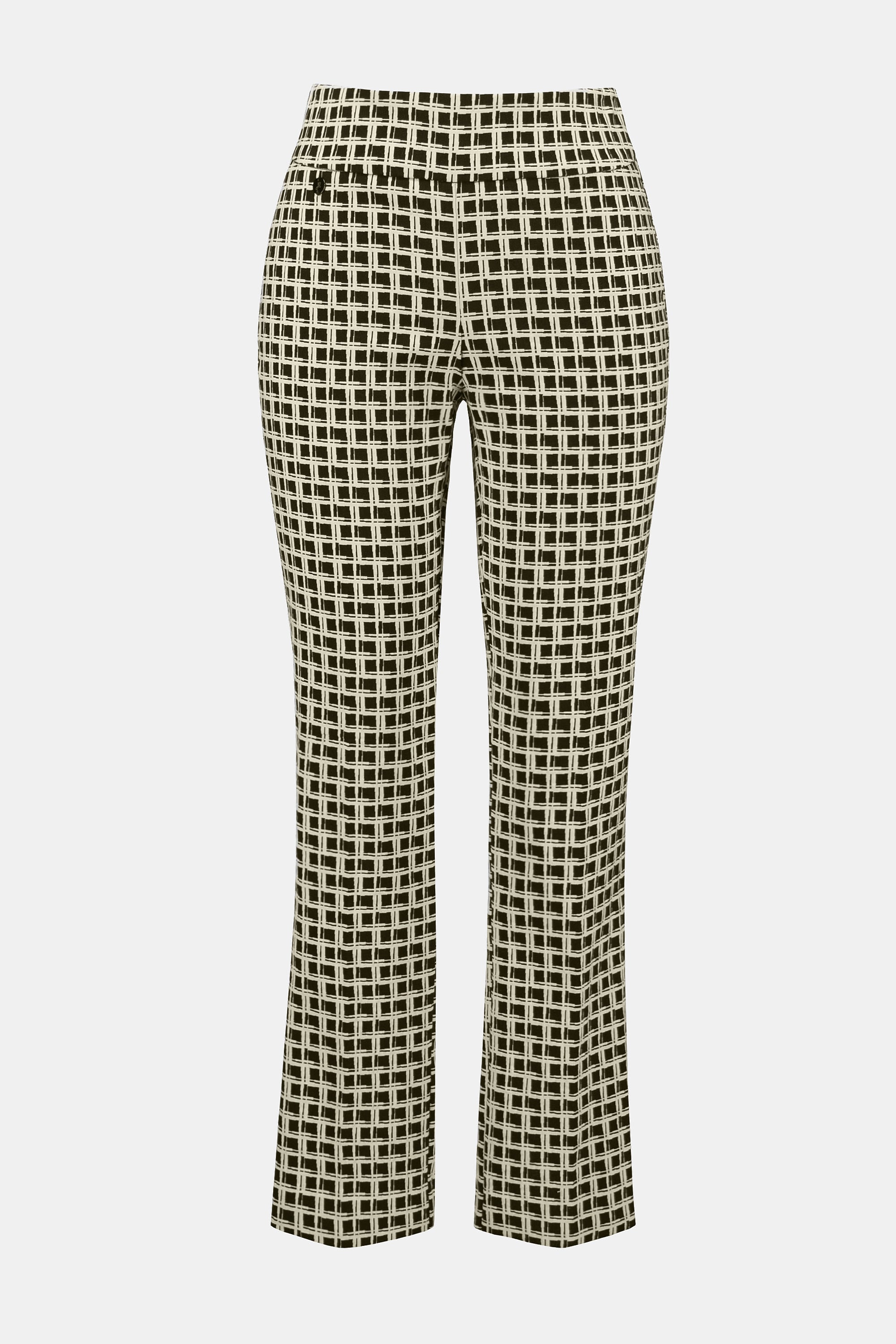Jacquard Geometric Print Straight Pull-On Pants - 253098
