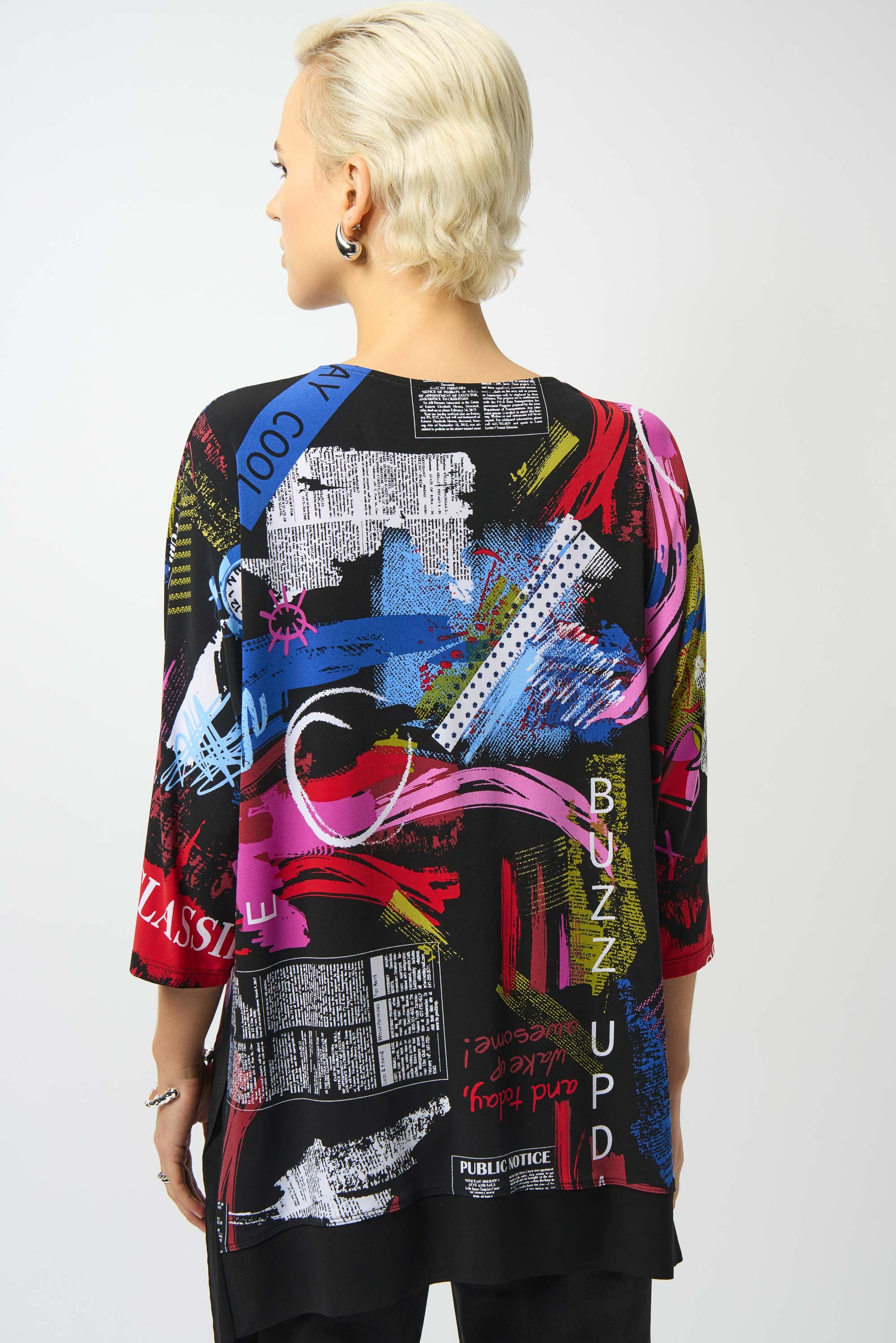 253113 - Silky Knit Printed Boxy Tunic