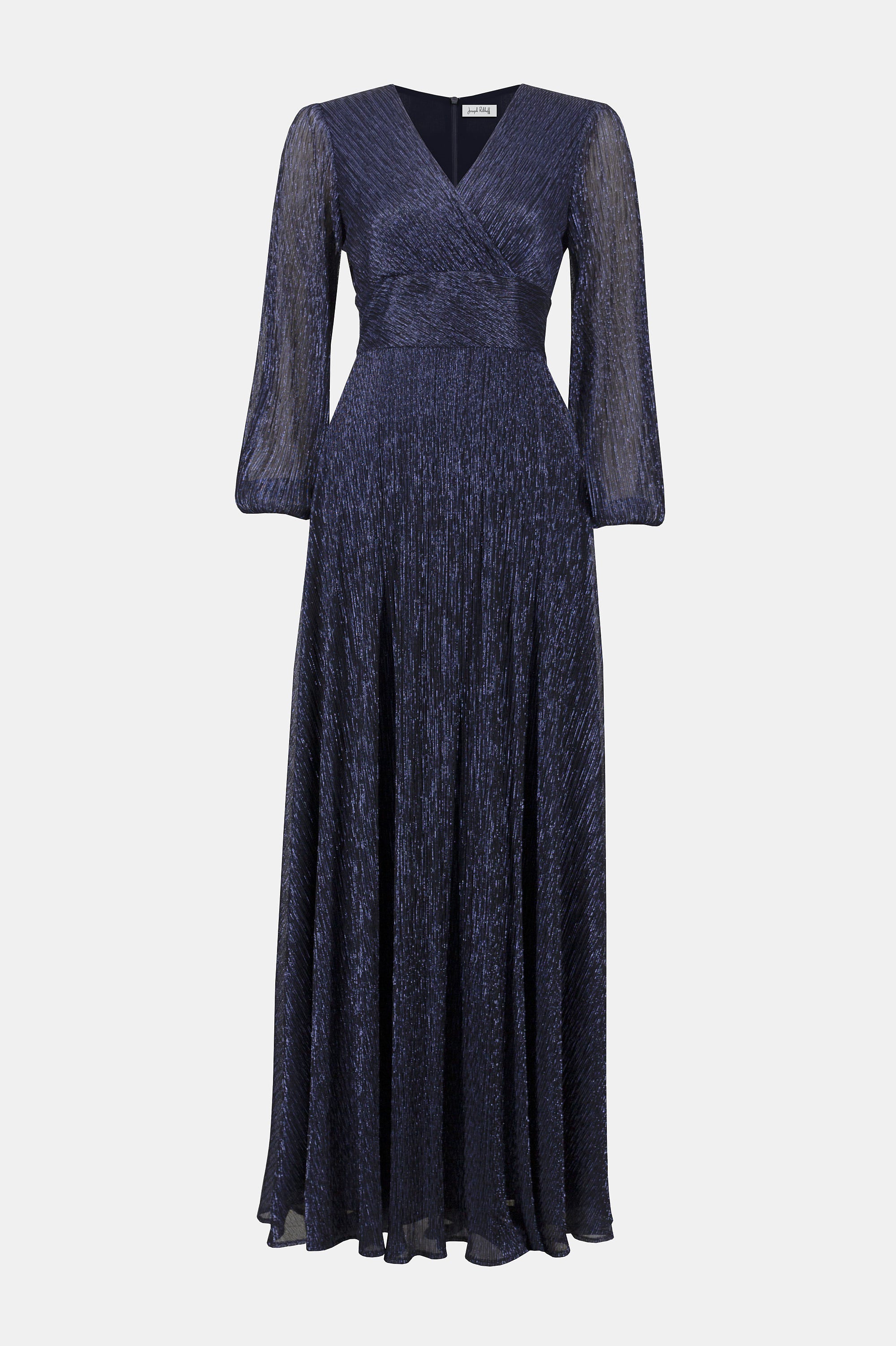 Signature | Lurex Plisse Mesh Wrap-Front Gown