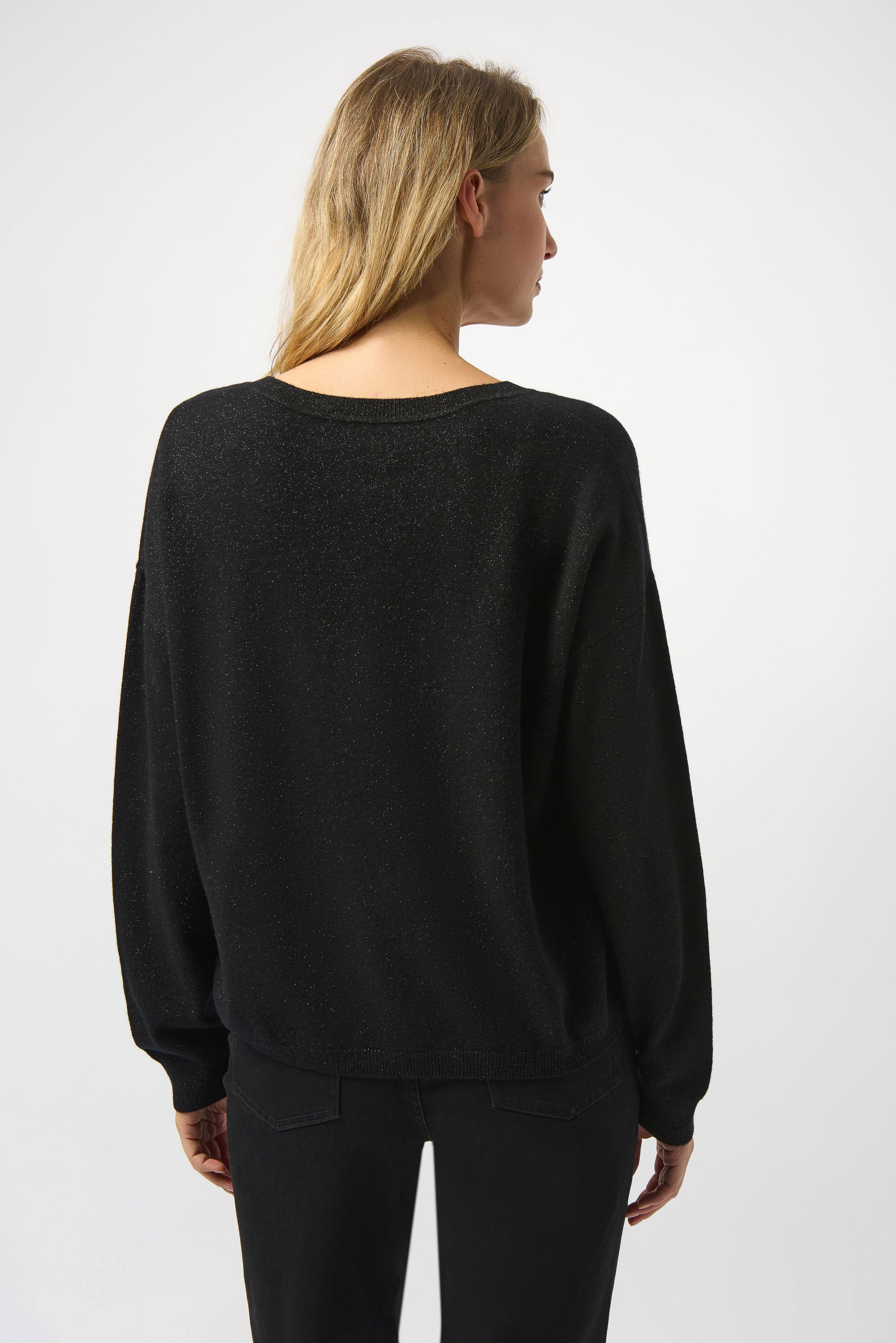 253967 Wool Blend V-Neck Boxy Sweater