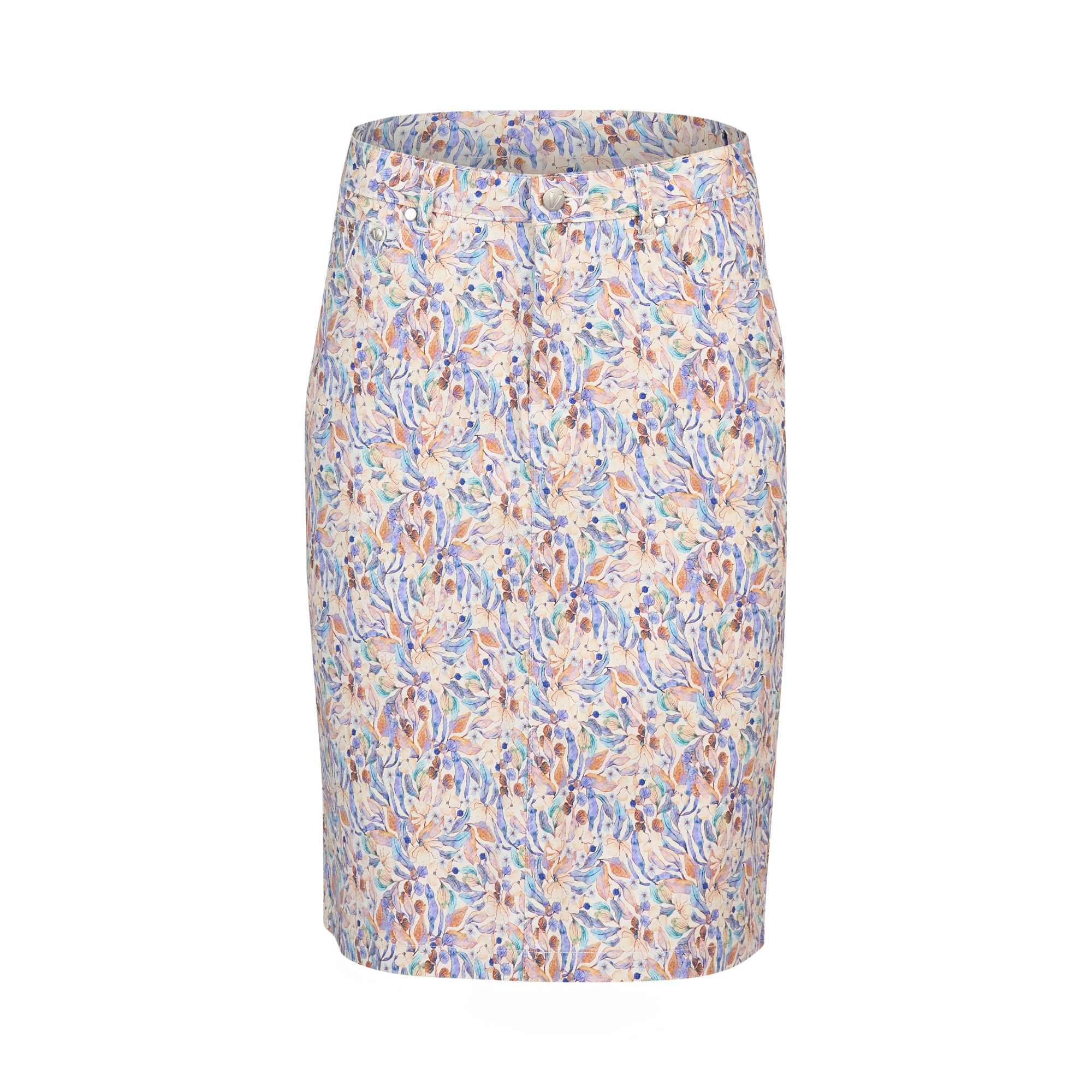 372AV Denim Skirt With Back Vent