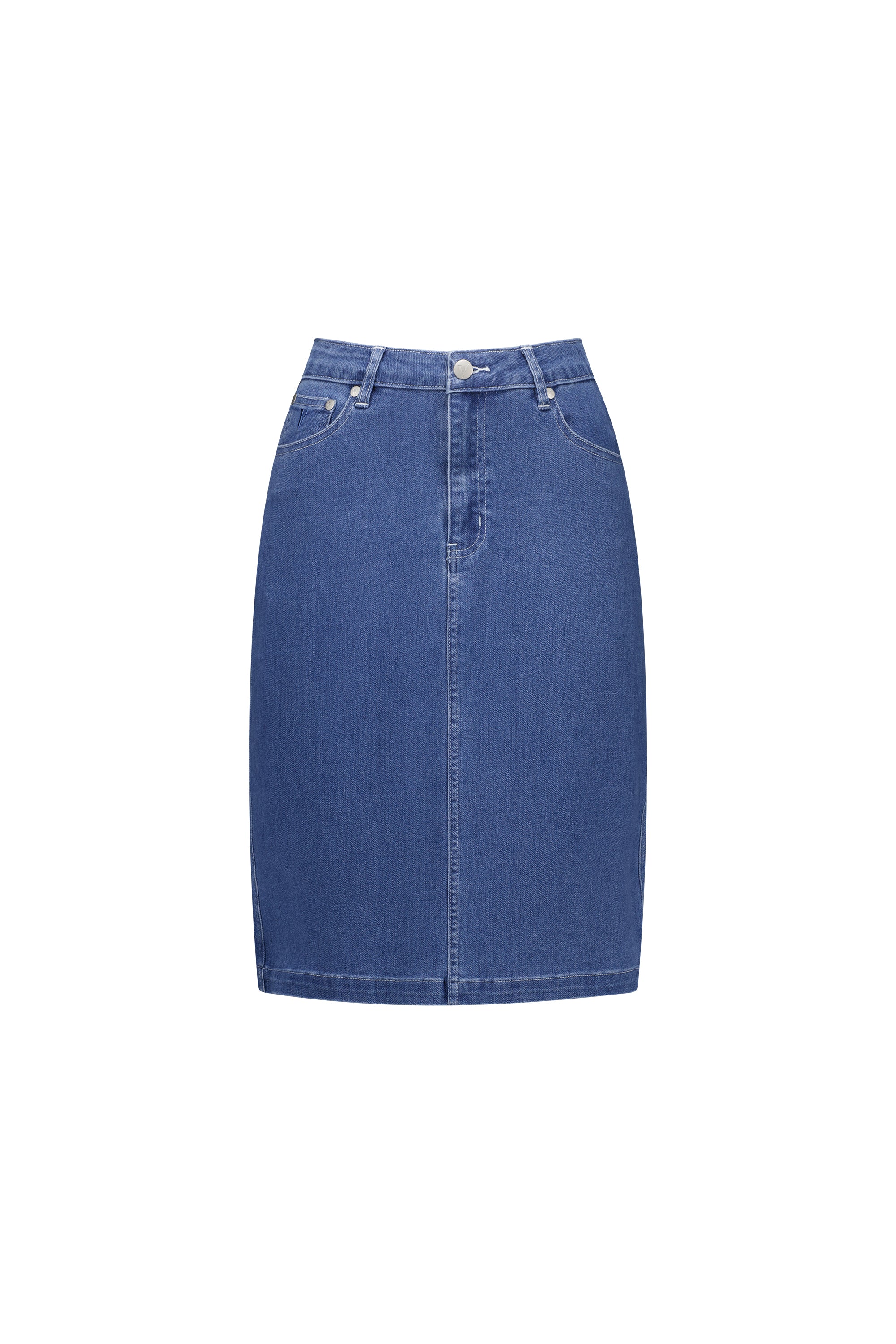 372AV Denim Skirt With Back Vent