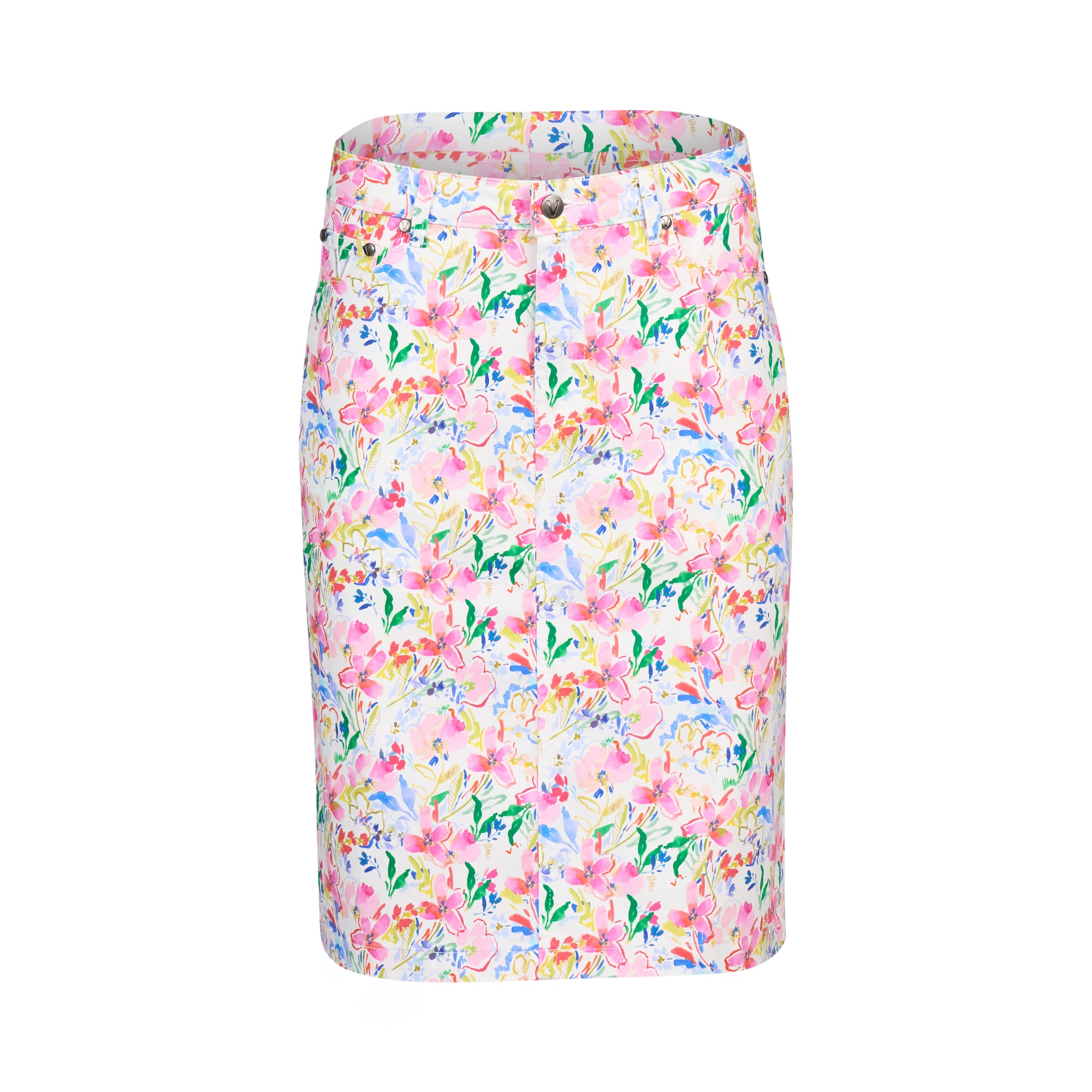 372AV Printed Lightweight Skirt with Centre Back Vent