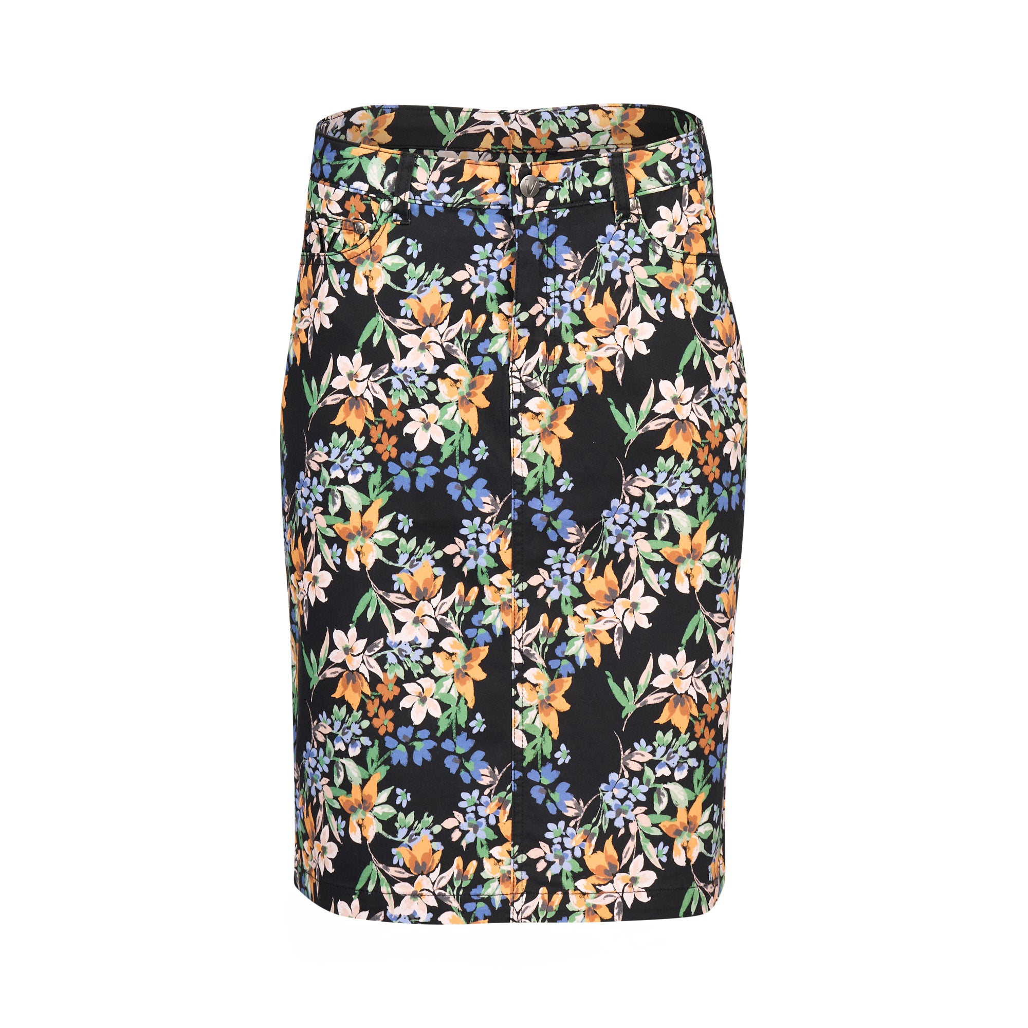 372AV Printed Lightweight Skirt with Centre Back Vent