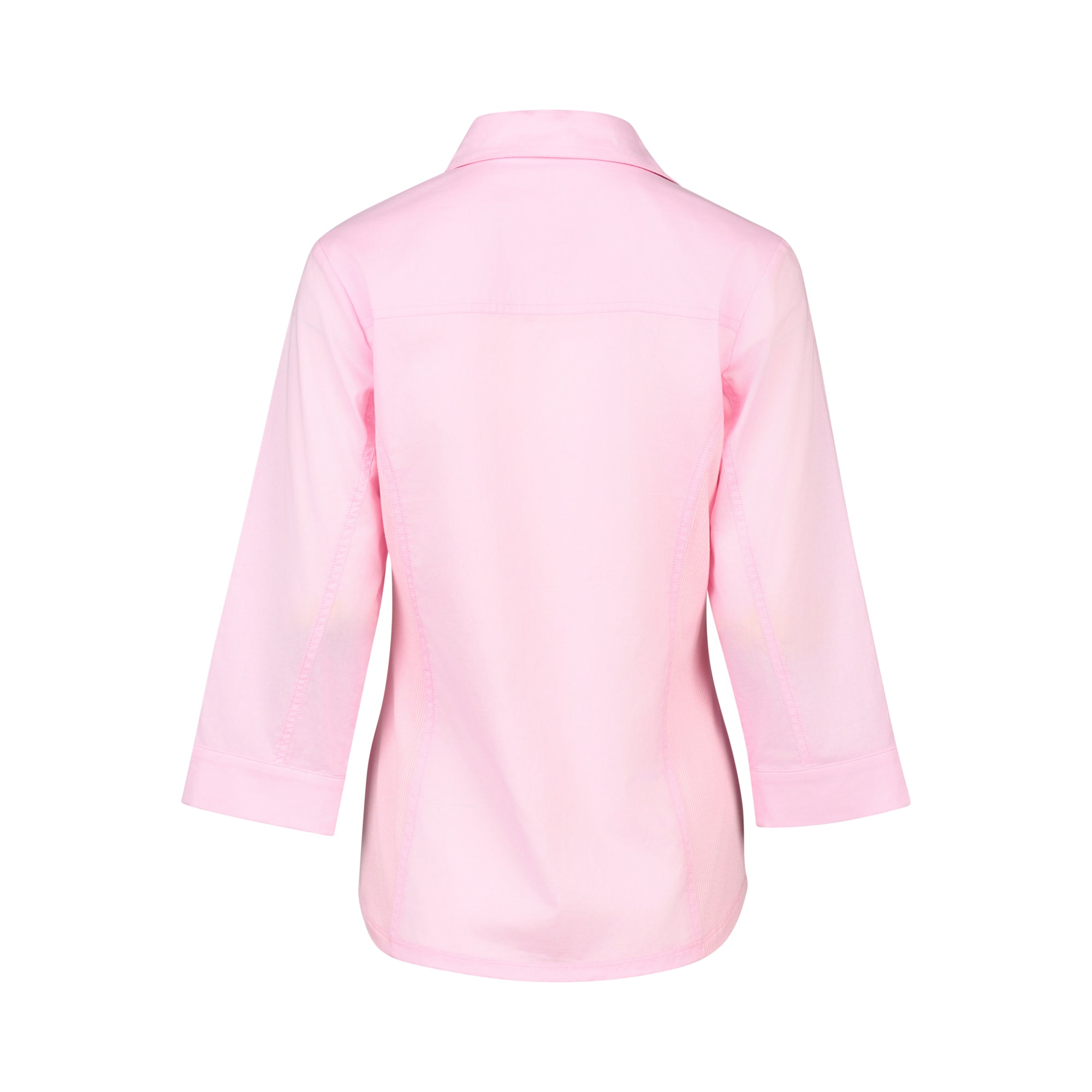 4032 Plain Button Up Shirt With Rib Panels