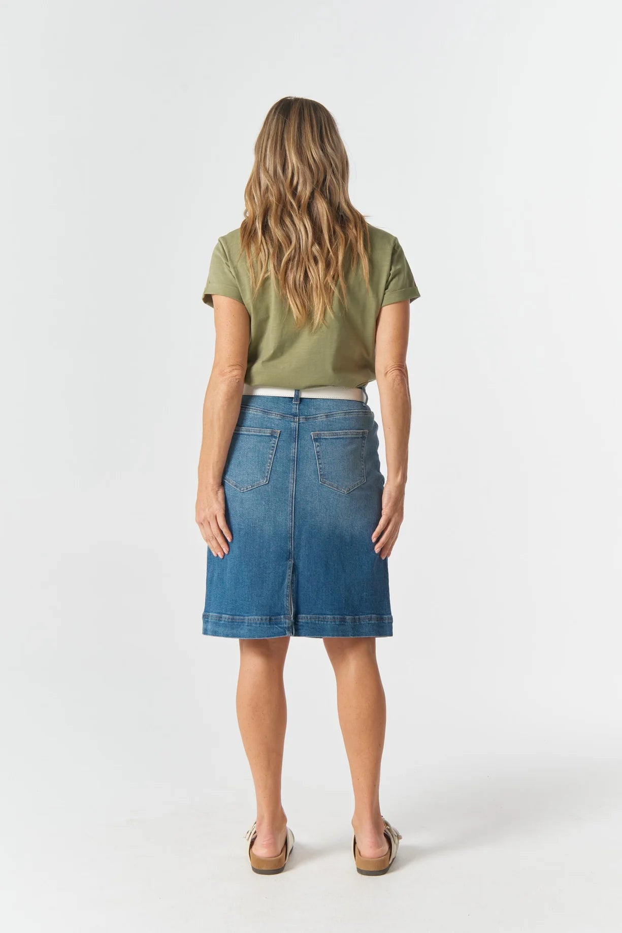 5250 Knee Denim Lenght Skirt