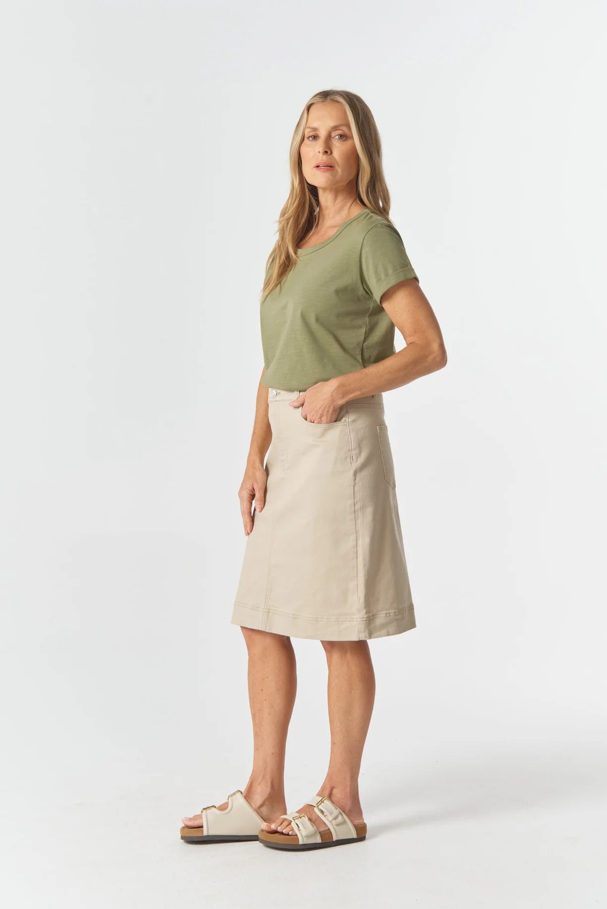 5250 Knee Denim Lenght Skirt
