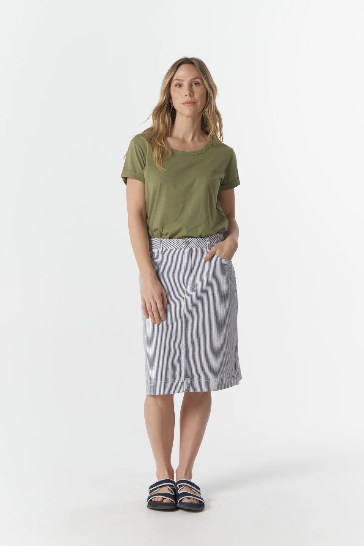 5250 Knee Denim Lenght Skirt