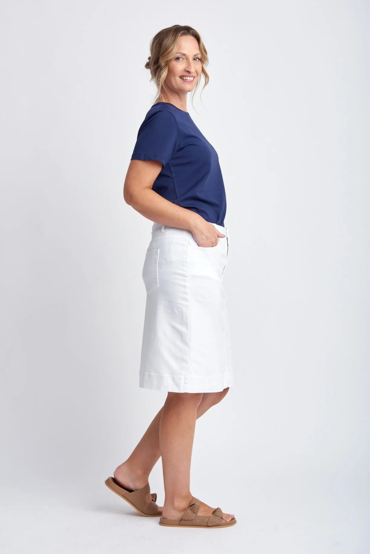 5250 Knee Denim Lenght Skirt
