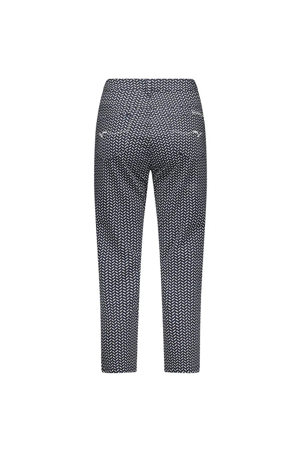 Vassalli Printed Slim Leg Pant 7/8 Lightweight Pull On