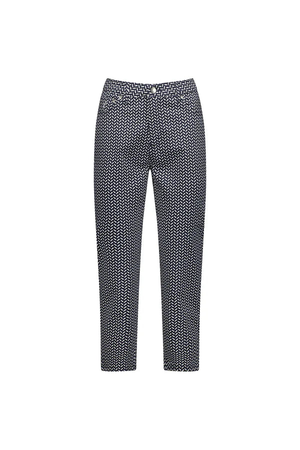 Vassalli Printed Slim Leg Pant 7/8 Lightweight Pull On