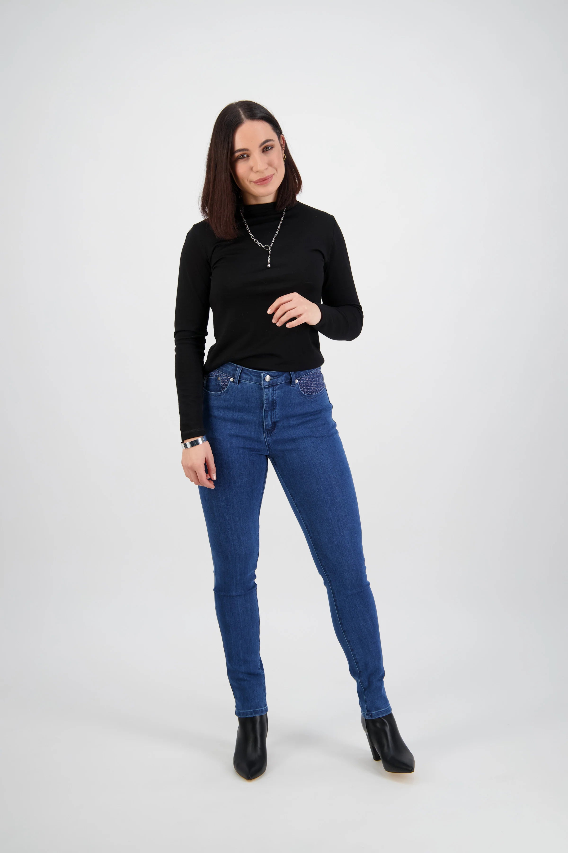 5535 - Reign Jean - Skinny Leg Full Length Basket Weave