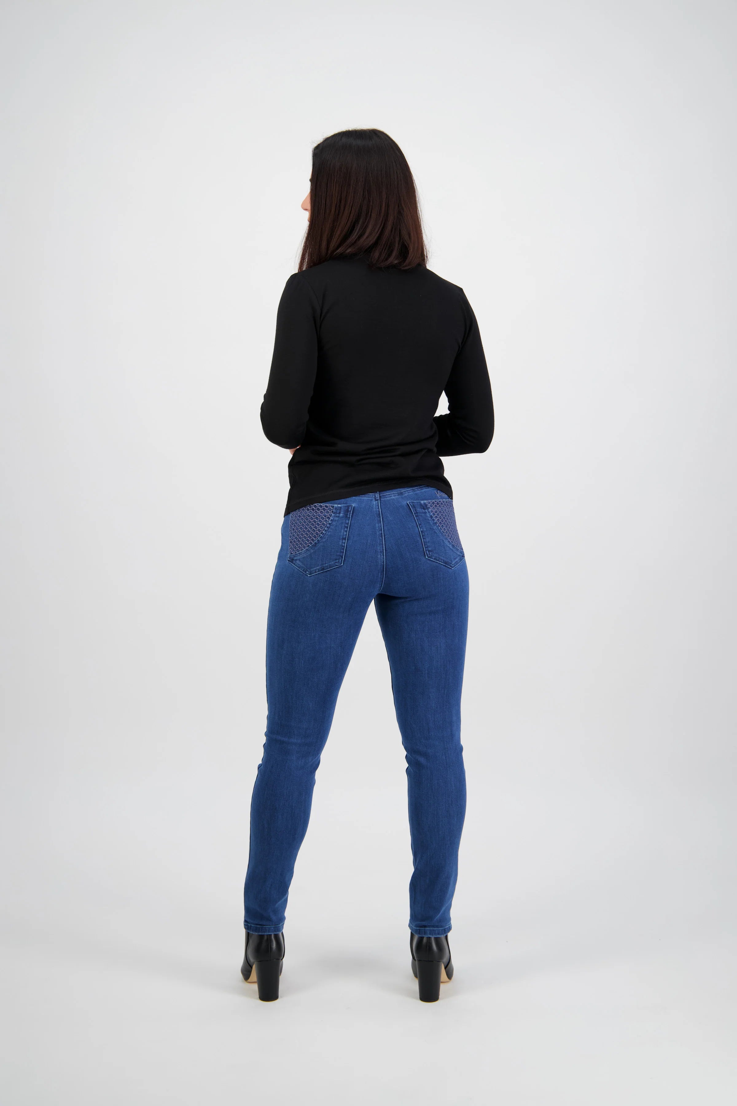 5535 - Reign Jean - Skinny Leg Full Length Basket Weave