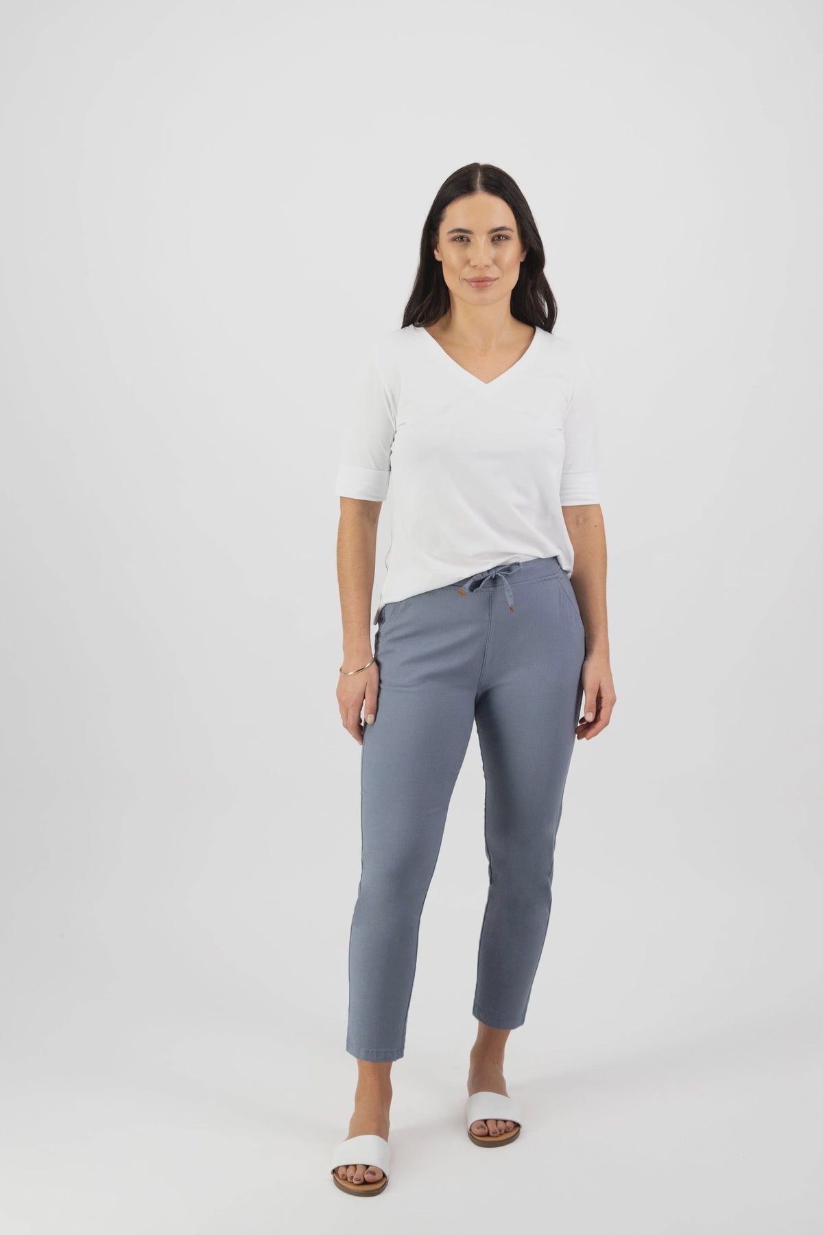 7/8 Length Skinny Leg Elastic Waist Pant 5790