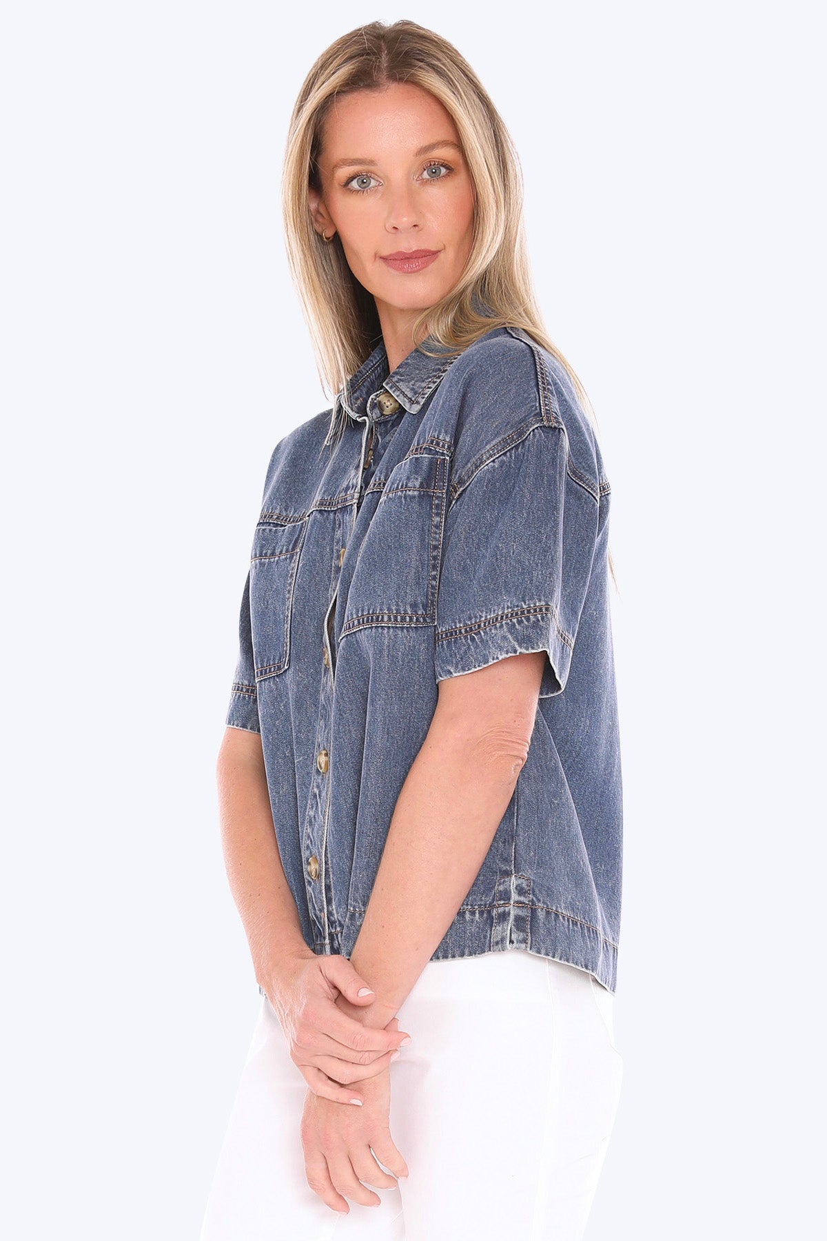 596J3125A Soft Denim S/S Shirt