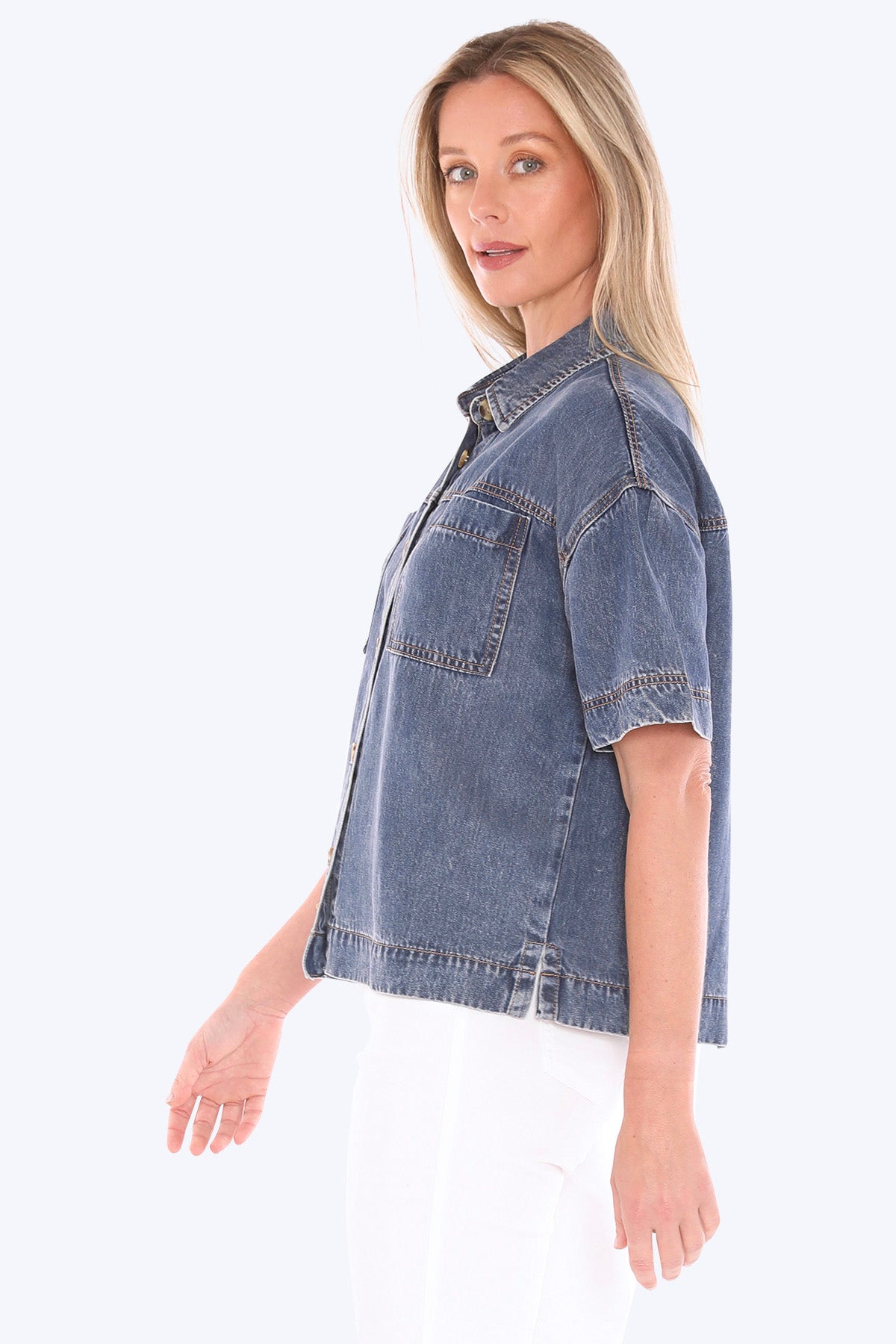 596J3125A Soft Denim S/S Shirt