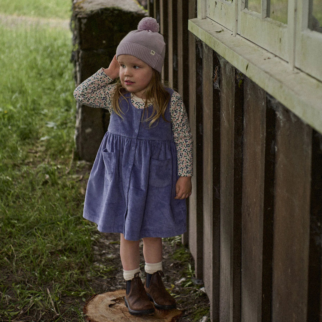 Amelia Pinafore Heron Nature Baby