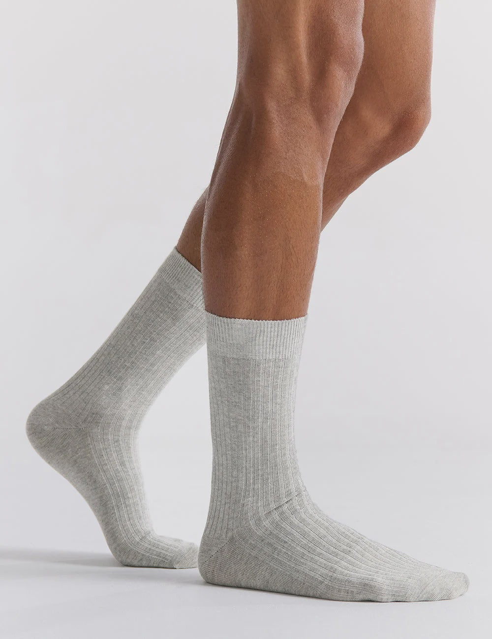Socks - Organic Cotton Crew- Grey Marle - Ambra