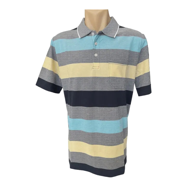 Pique Striped Polo Nectar - Bertini