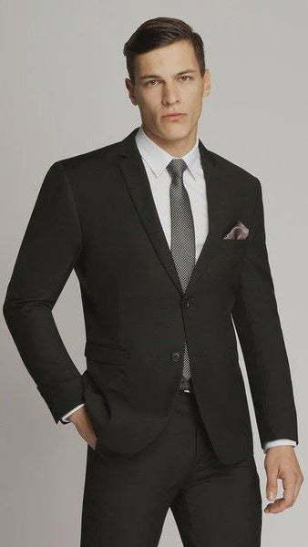 James Fine Twill Plain Jacket Black - Bellaggio