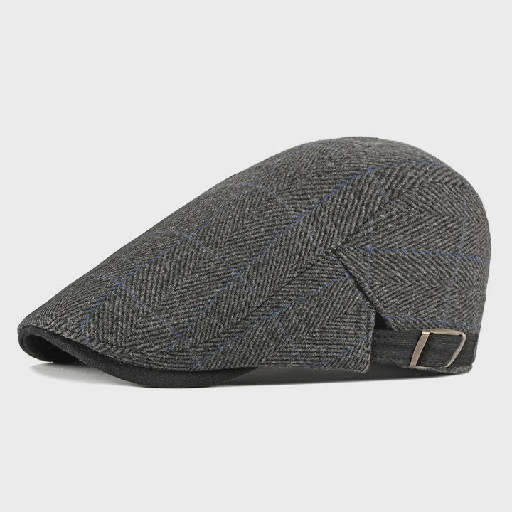 Graph Check Flat Cap charcoal/blue - Ambassador Collection