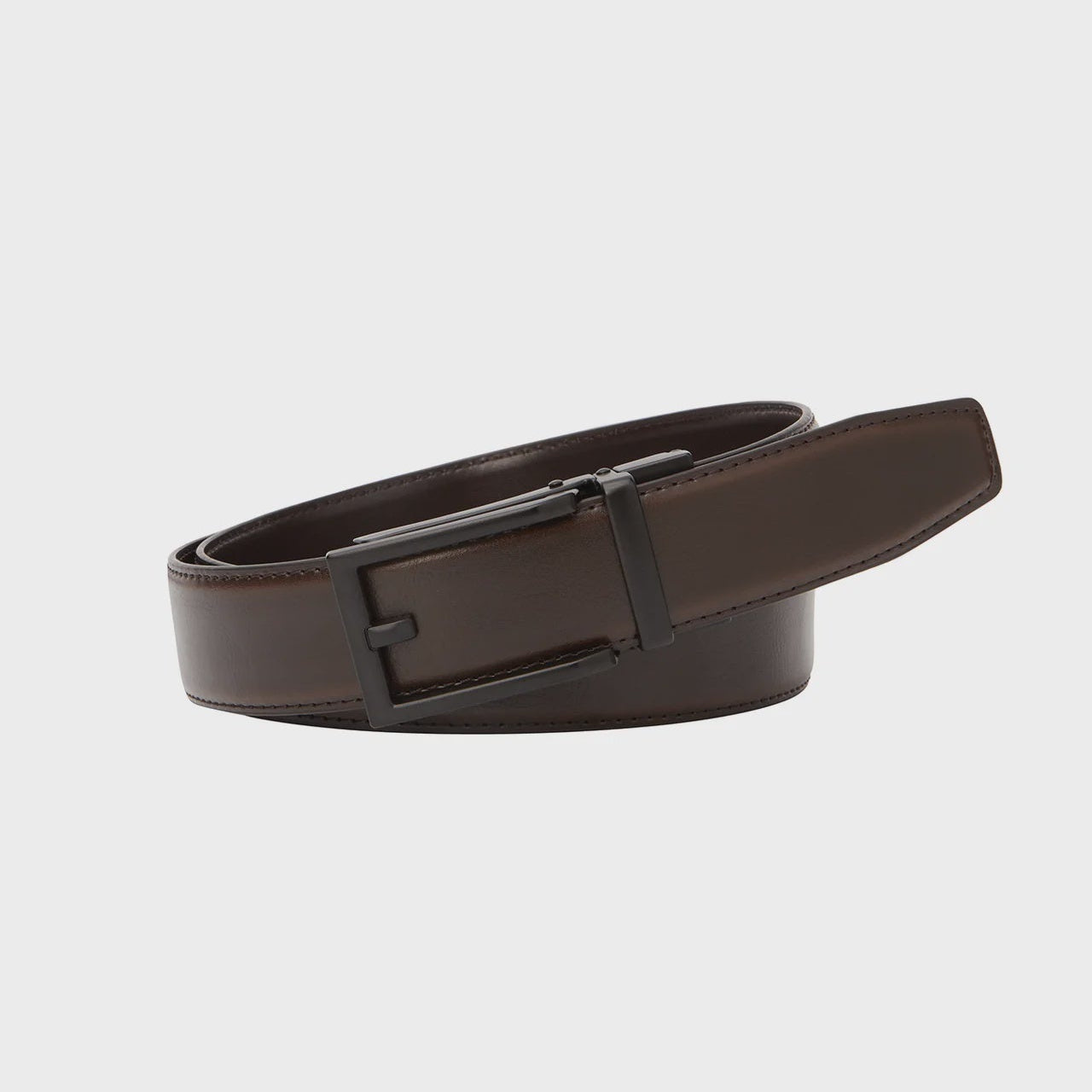 Clarke Brown Auto Buckle Leather Belt 35mm - Buckle