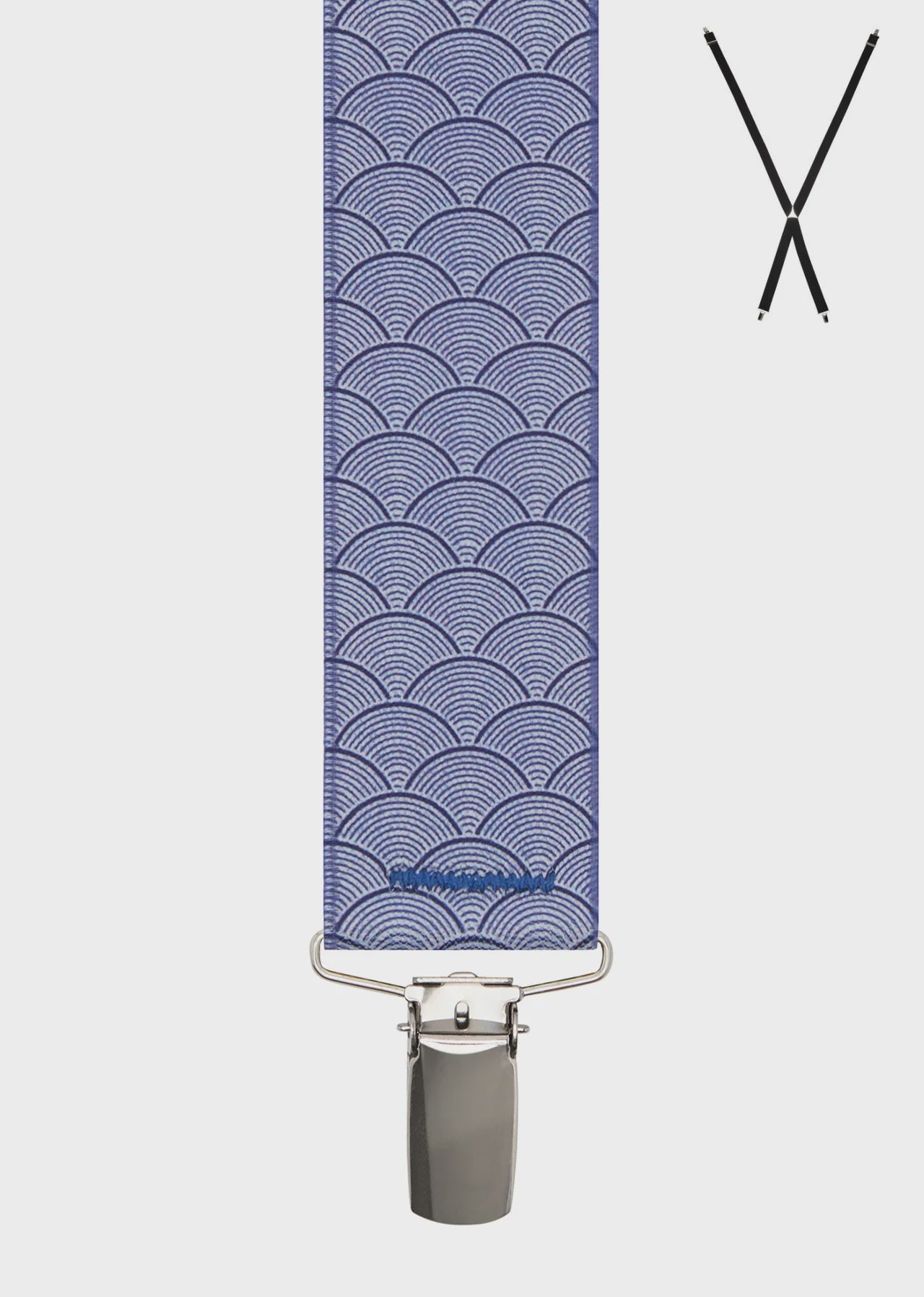 Braces X-Back Clamshell Blue Print 35mm - Buckle