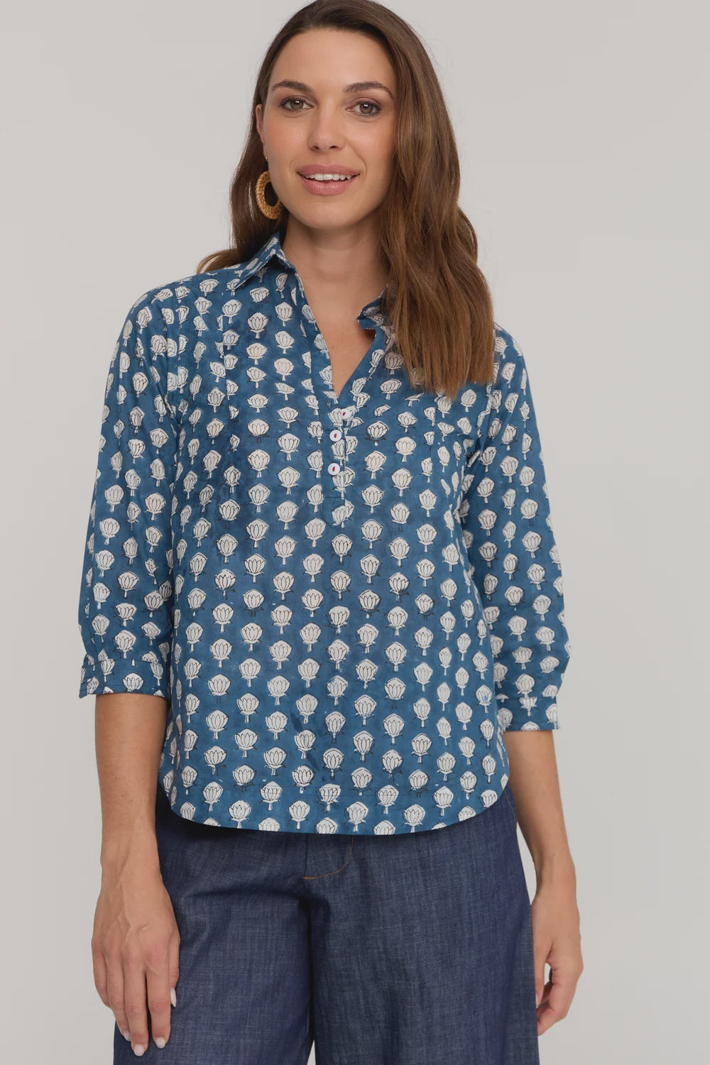 Cassie Shirt Moonlit Lotus - Ella & Sunday