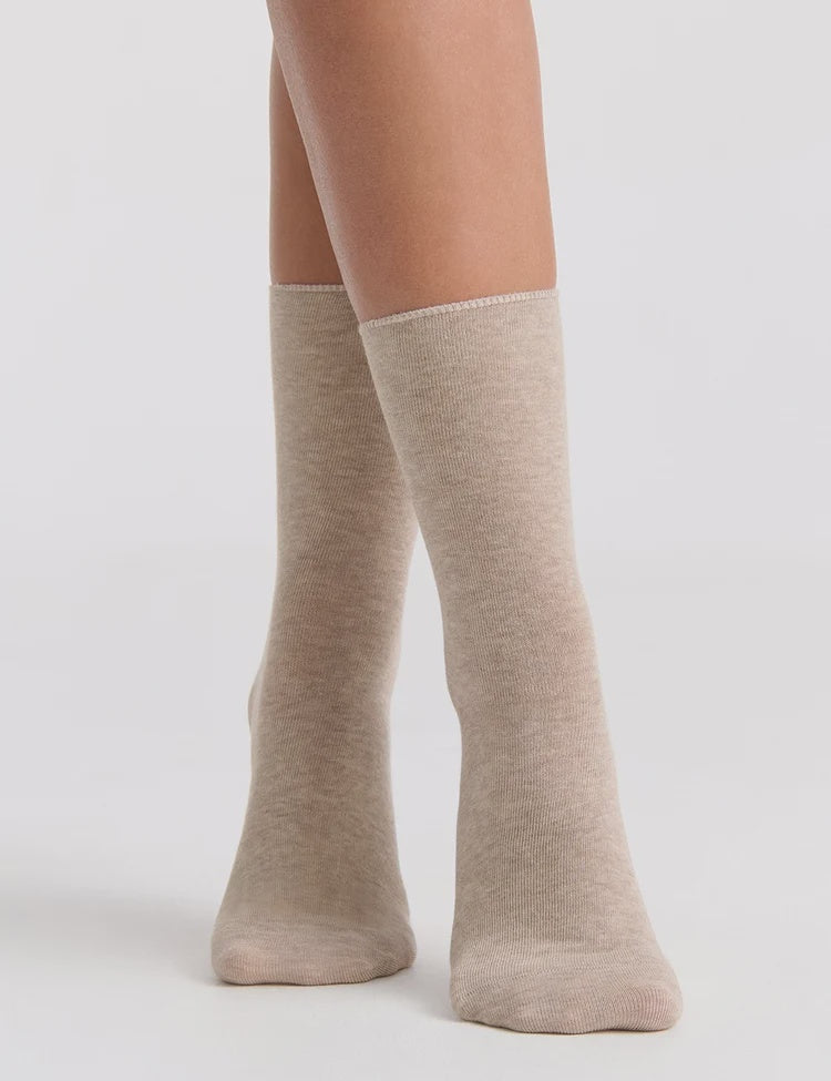 Ladies Socks Comfort Top - Ostmeal- Levante