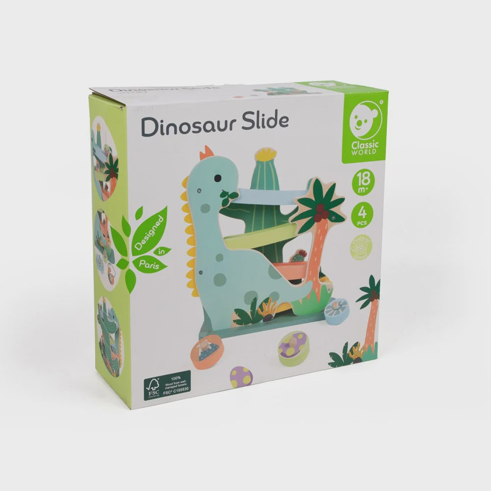 Wooden Dinosaur Slide Toy