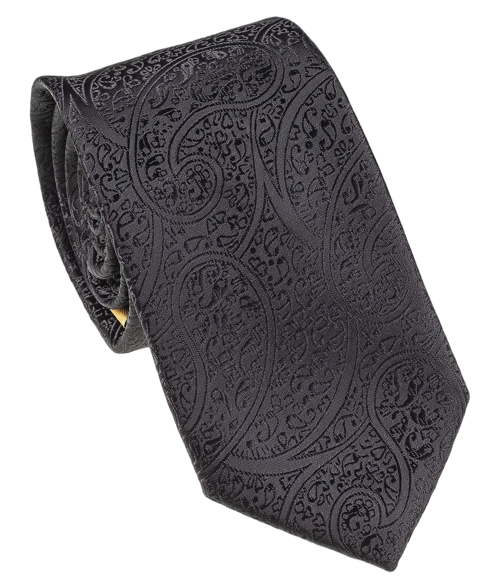 Tie Paisley 7cm Black - Carlo Visconti