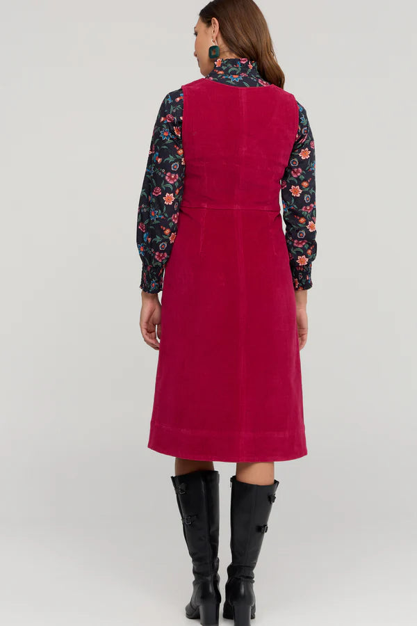 Ashton Pinafore Garnet Red - Ella & Sunday