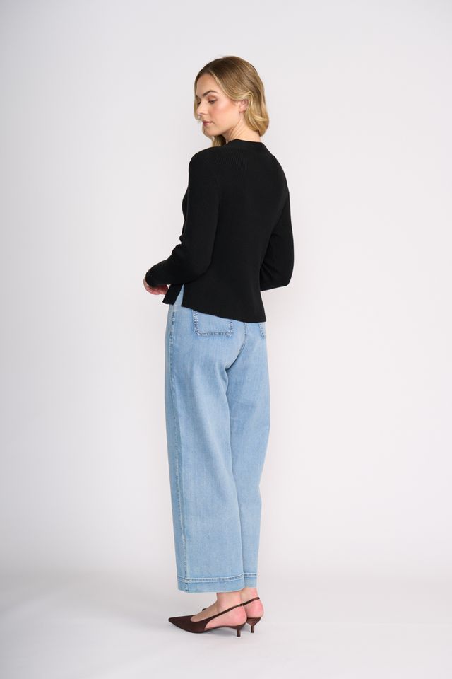 Set Play Wrap Cardi Black Foil