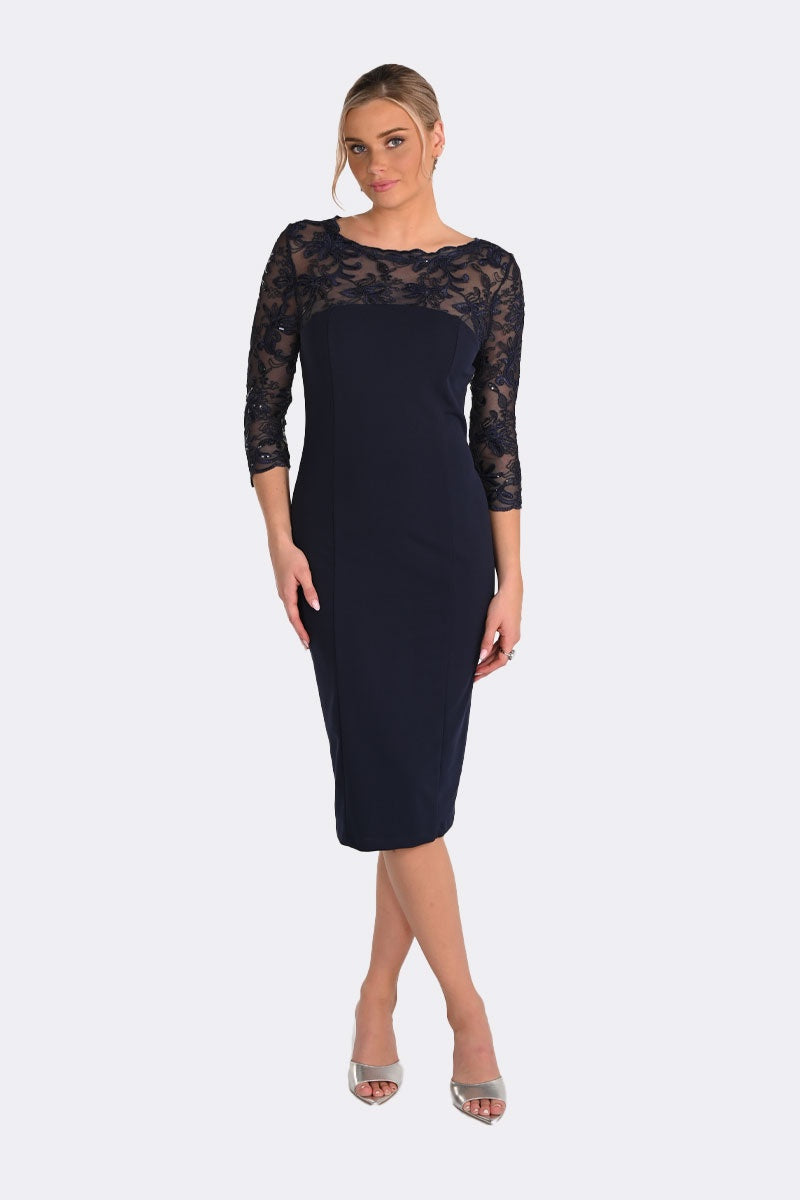 Embroided Lace Dress - Frank Lyman