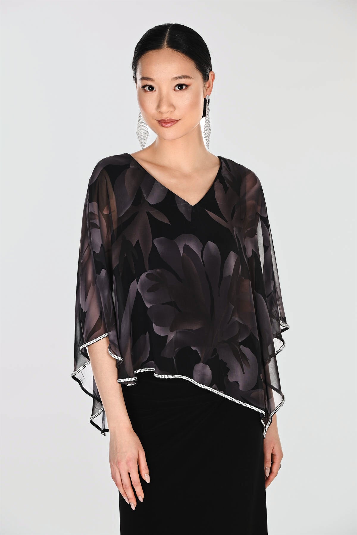 Elegant Floral V-neck Pullover Style Dress - Frank Lyman