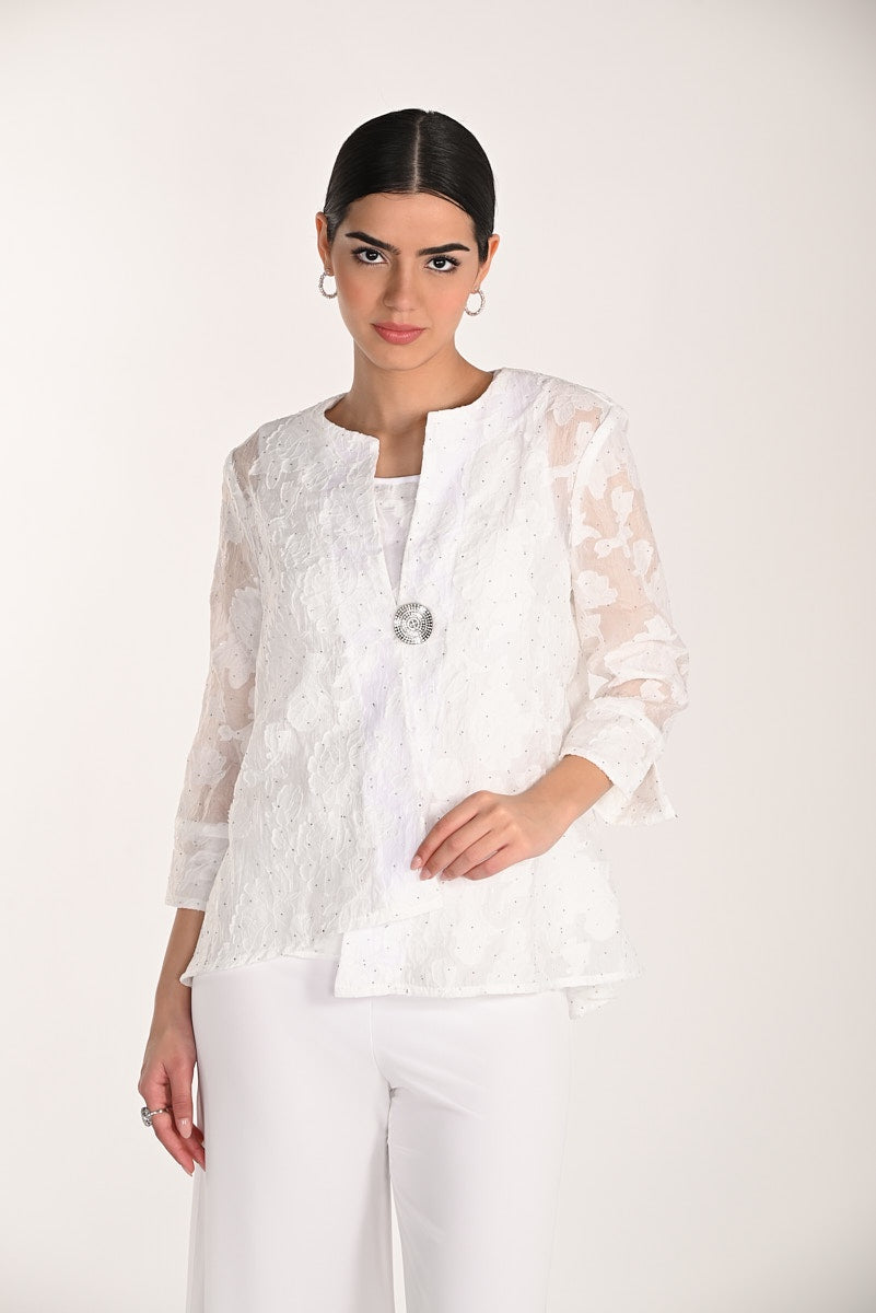 Floral Hip-Length Woven Jacket Frank Lyman