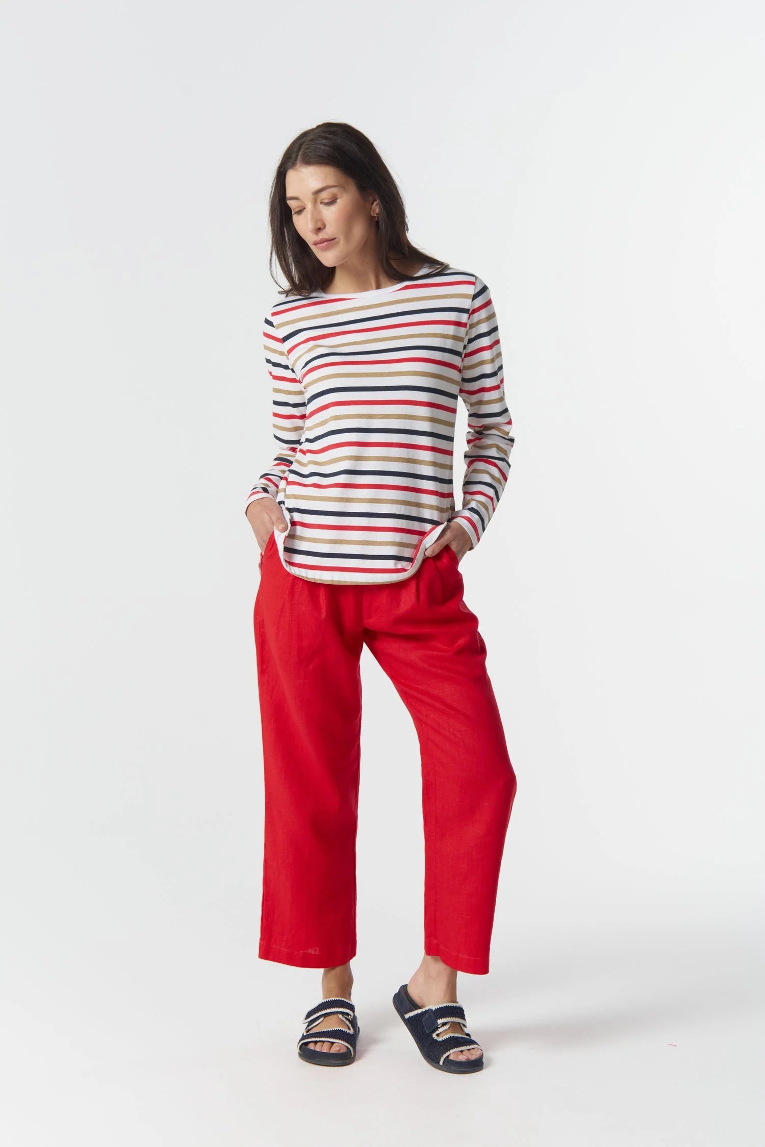 Original Multi Stripe Long Sleeve Top Goondiwindi