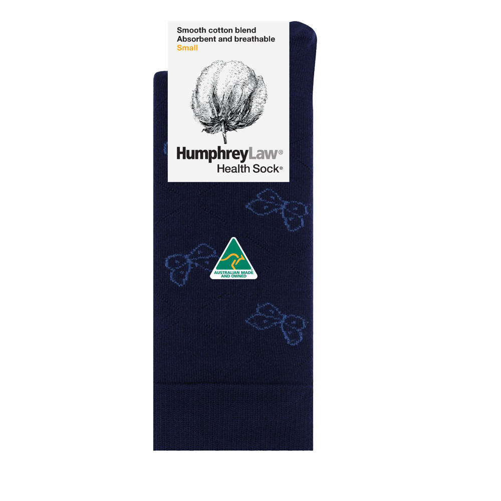 85% Mercerised Cotton Patterned Health Sock Butterfly - Humphrey Law