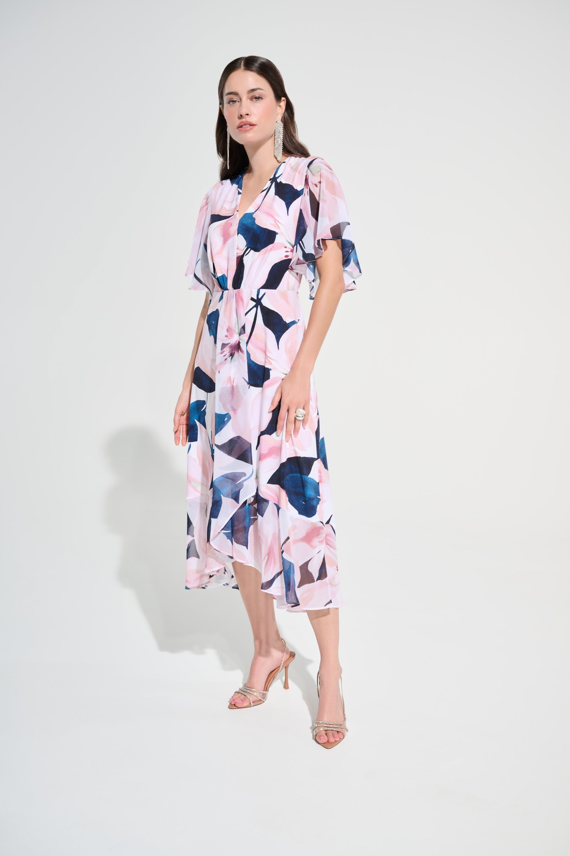 Floral Belted Wrap Dress - Joseph Ribkoff