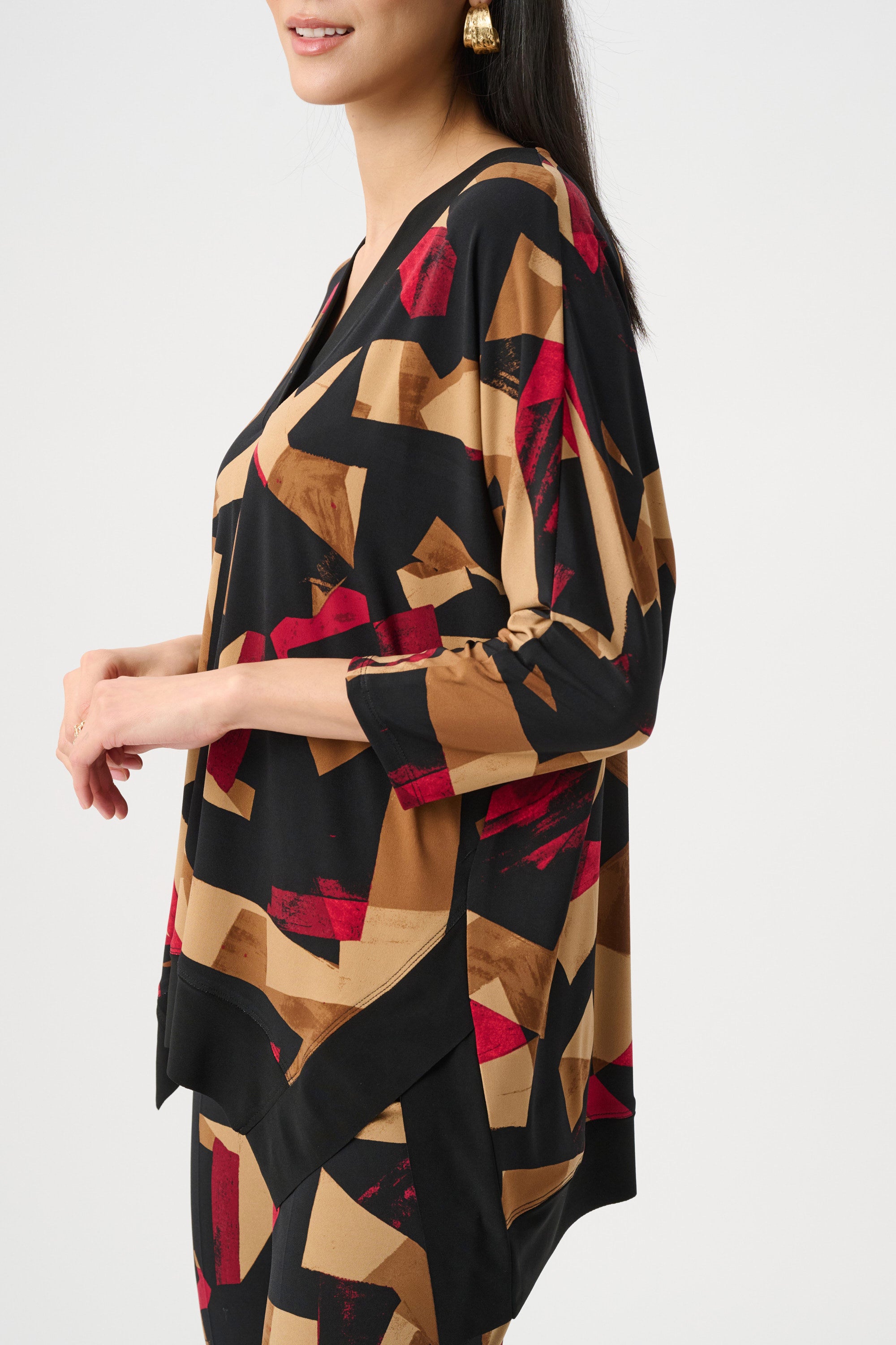 Silky Knit Abstract Print Boxy Tunic - Joseph Ribkoff