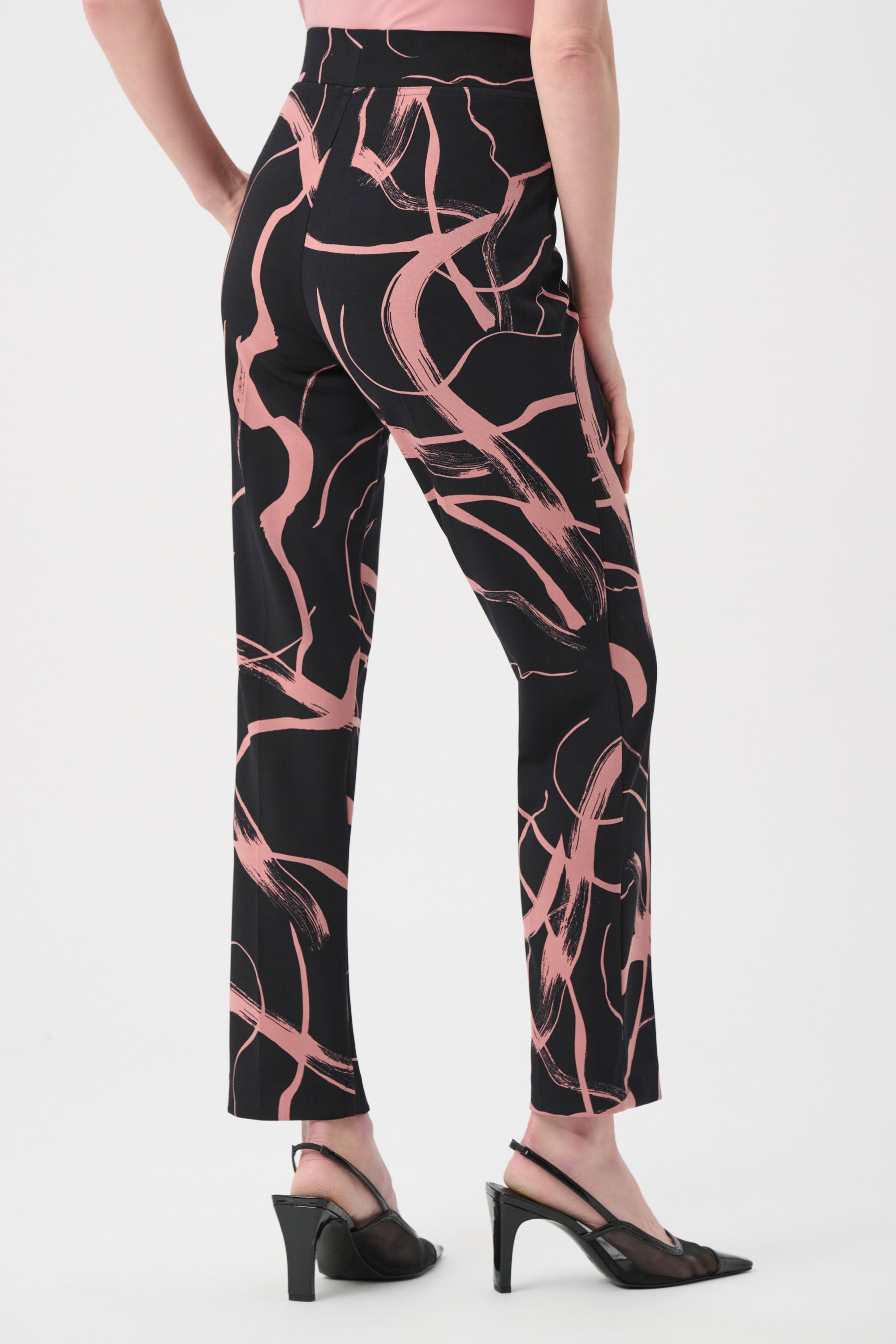 Silky Knit Abstract Print Straight Pull-On Pant - Joseph Ribkoff