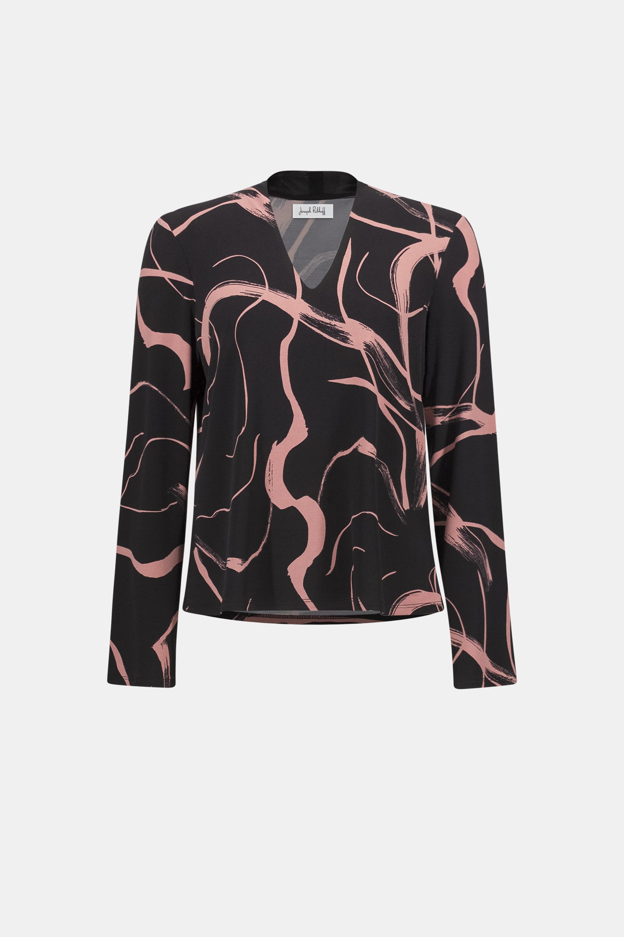 Silky Knit Abstract Print Straight Top - Joseph Ribkoff