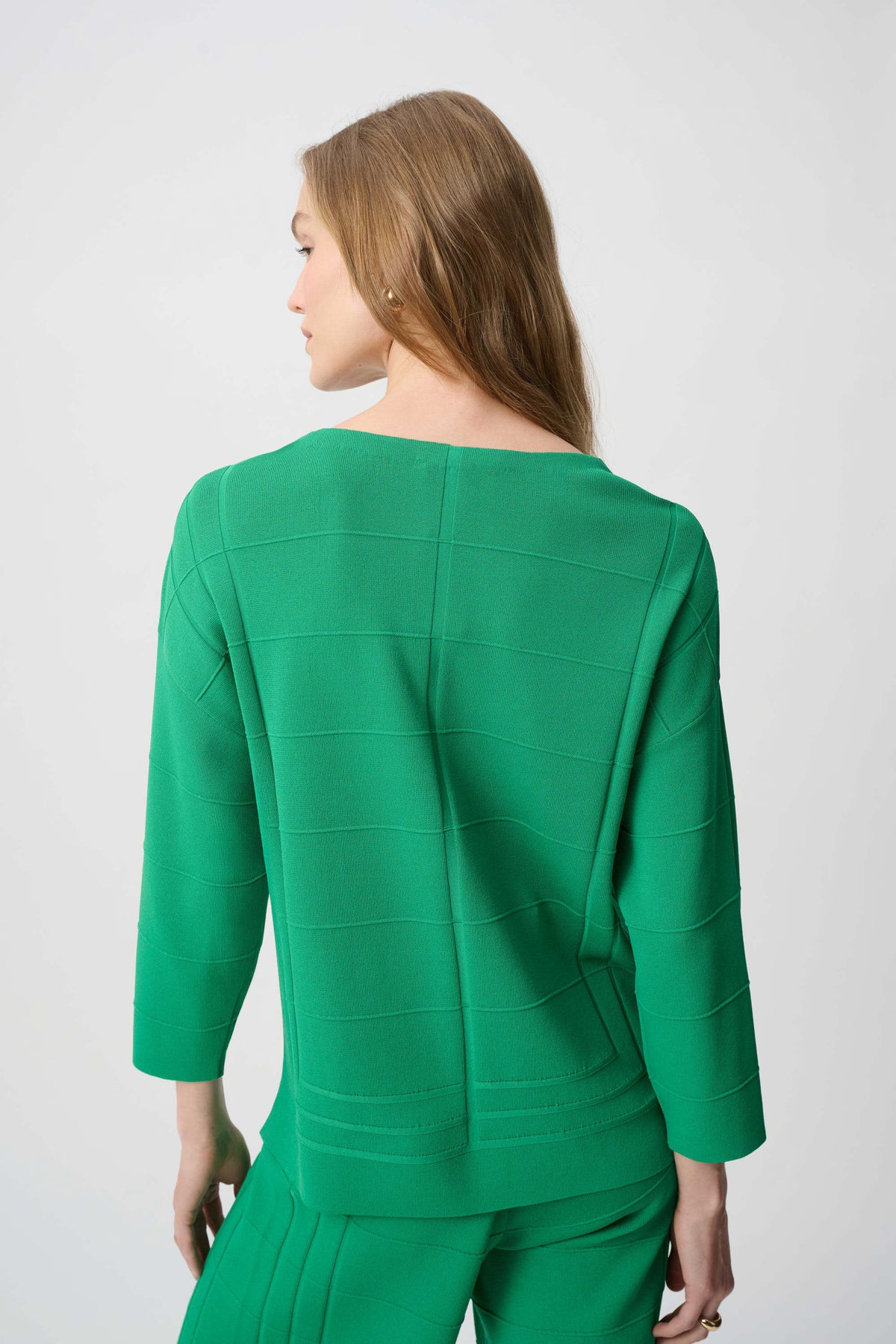 Textured V-Neck Sweater Botanical Green - Joseph Ribkoff