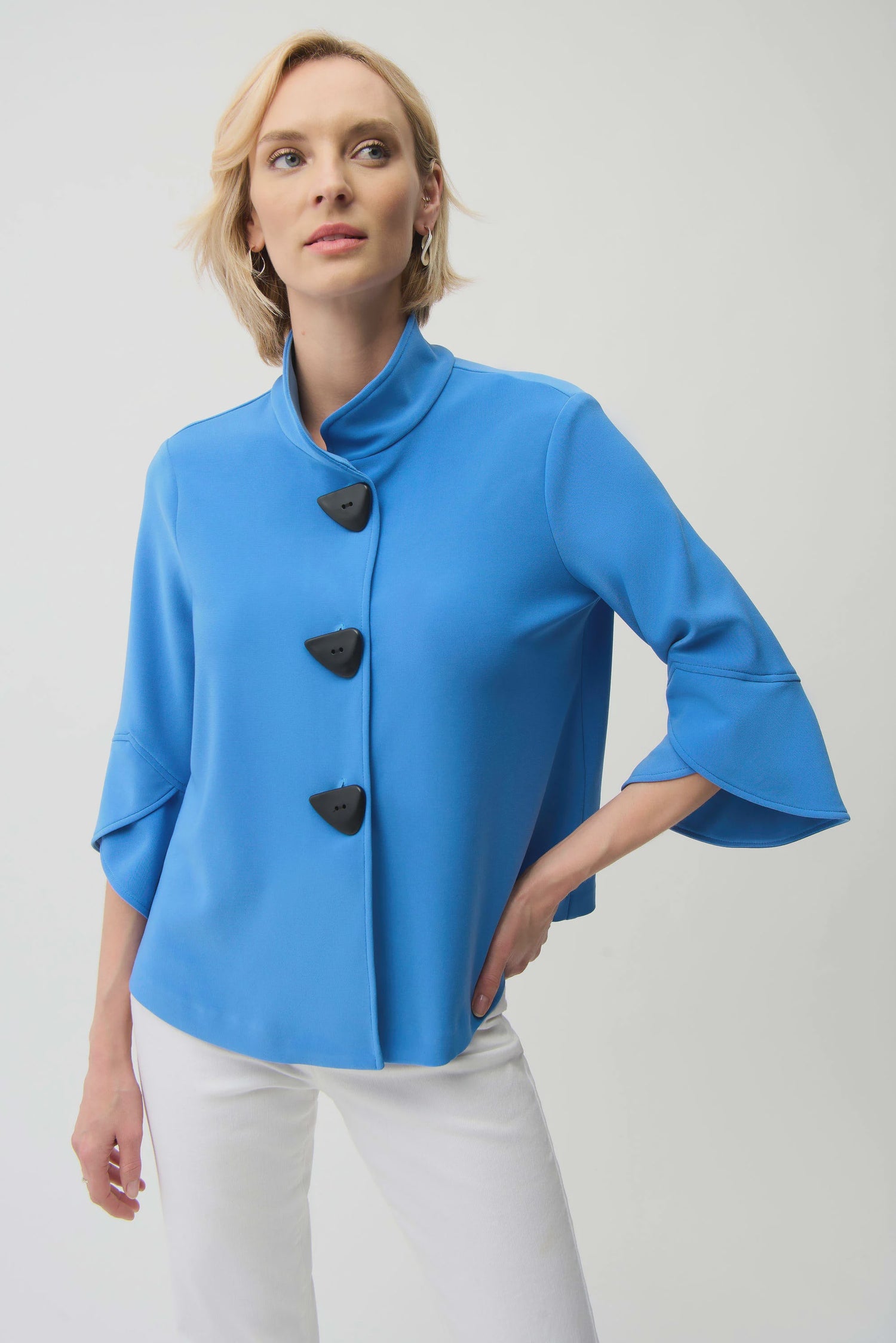 193198s26 Mandarin Collar Flare Sleeve Top / Jacket