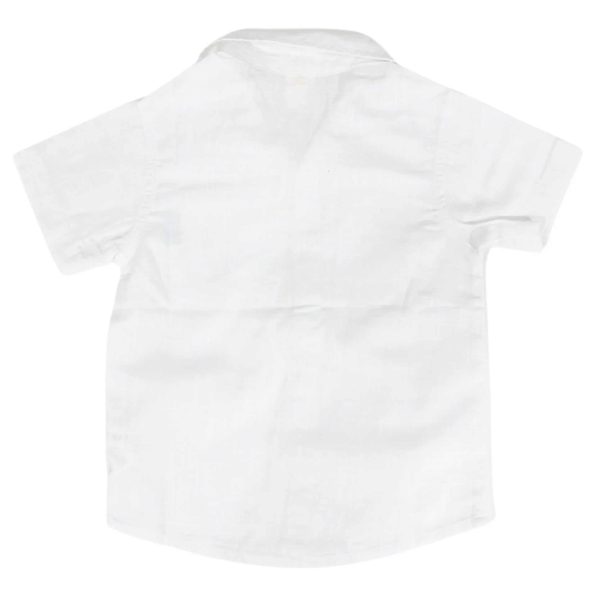 White blouse with ruffled collar on a white background
