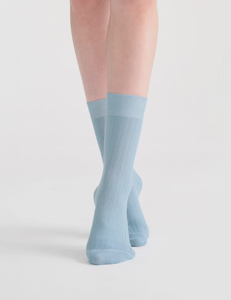 Ladies Socks Classic Rib Crew Tide - Levante